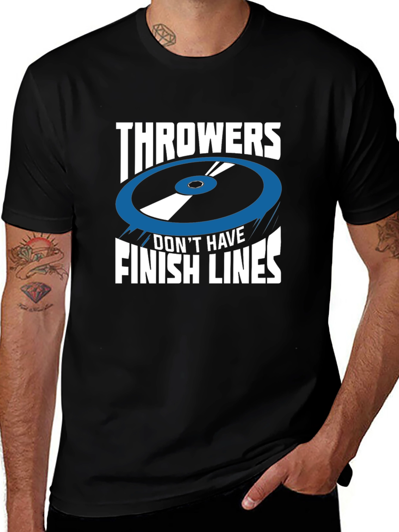 Throwers Dont Have Finish Lines Black T-Shirt