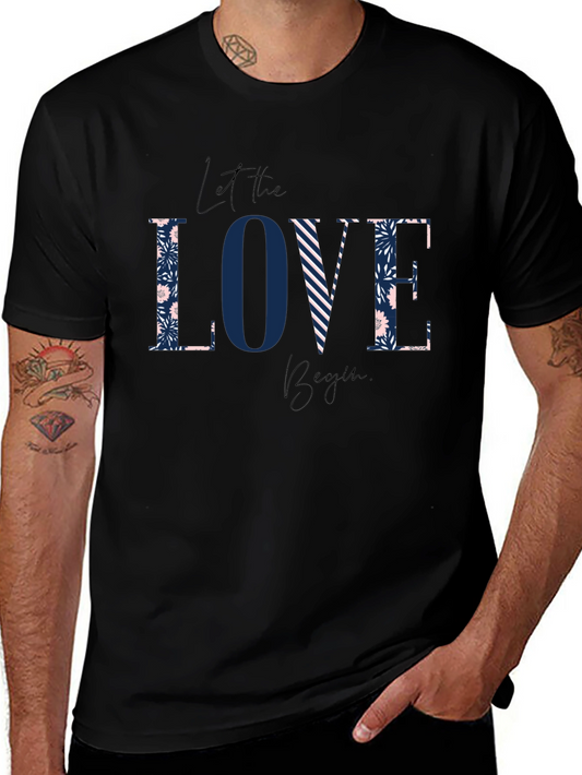 Floral Love Graphic Tee - Stylish Mens Black T-Shirt