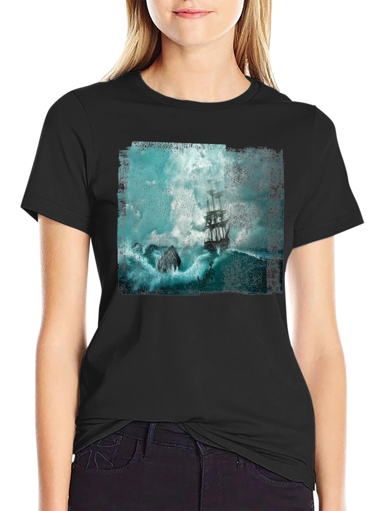 Stormy Seas Graphic Tee - Black