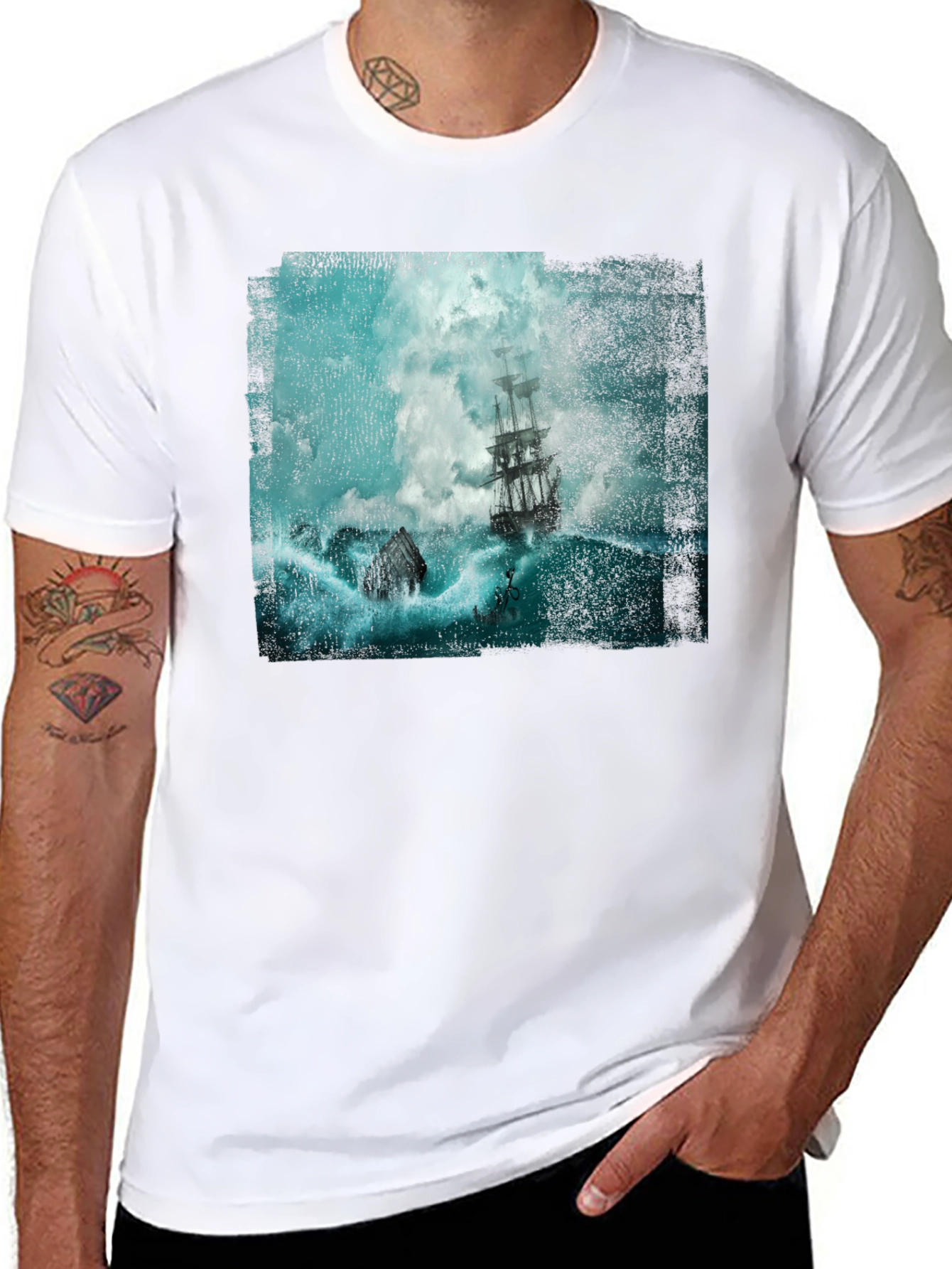 Stormy Seas Graphic Tee - Black