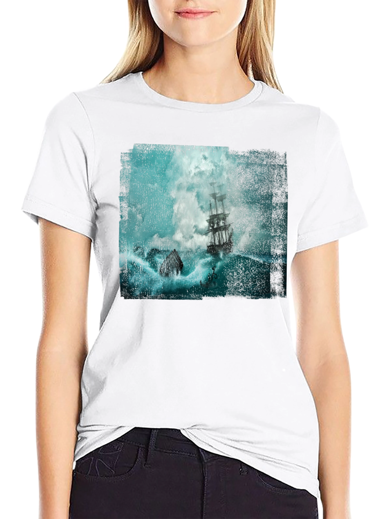 Stormy Seas Graphic Tee - Black