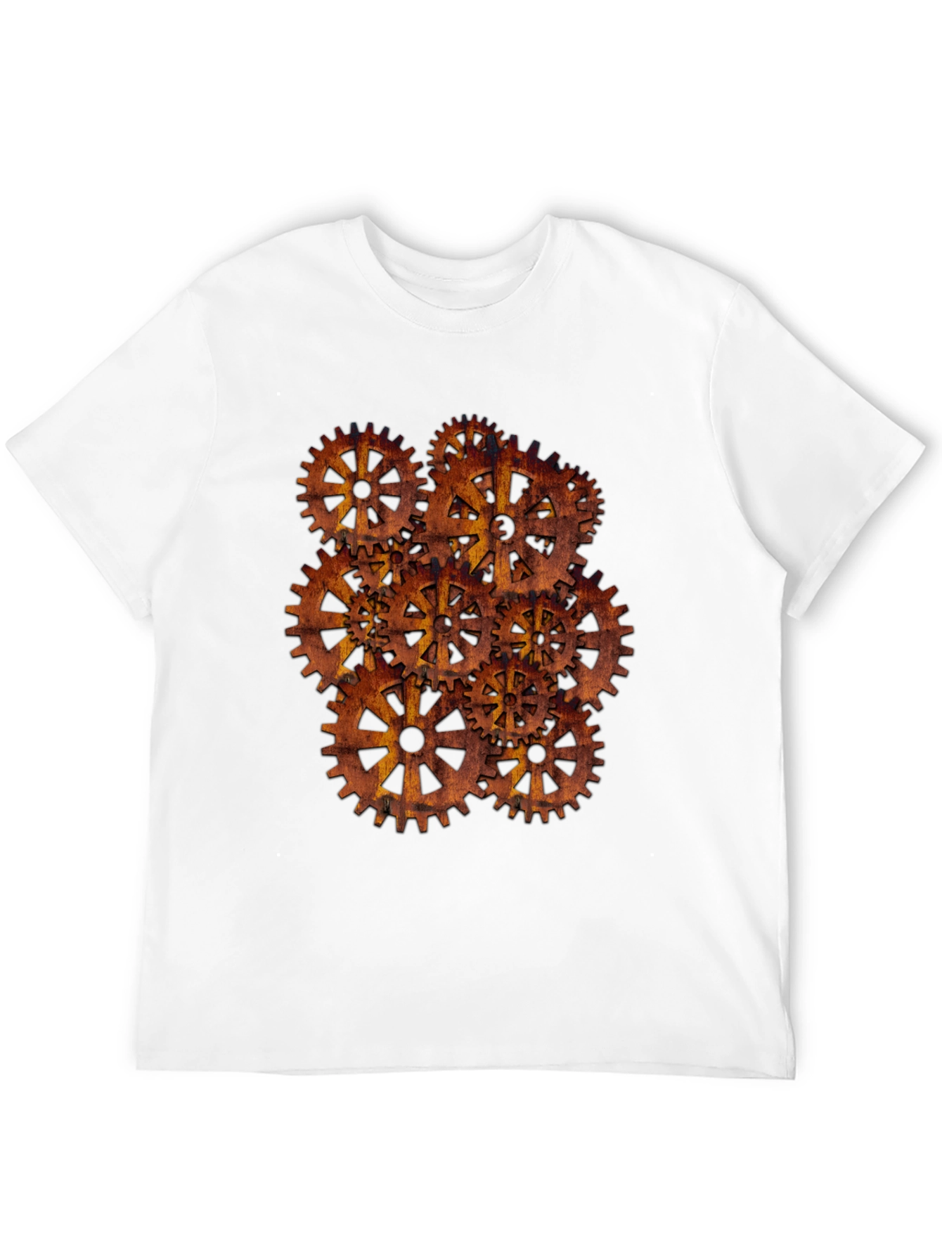 Steampunk Gear Design Black T-Shirt