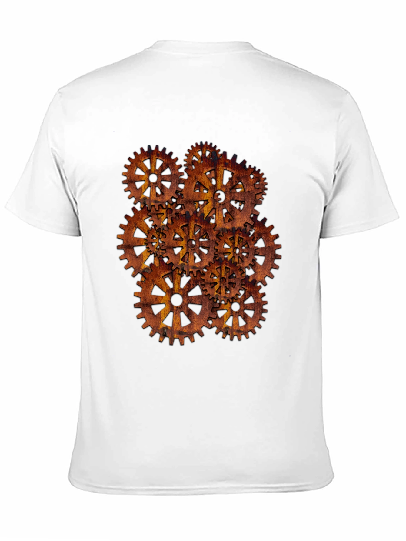 Steampunk Gear Design Black T-Shirt