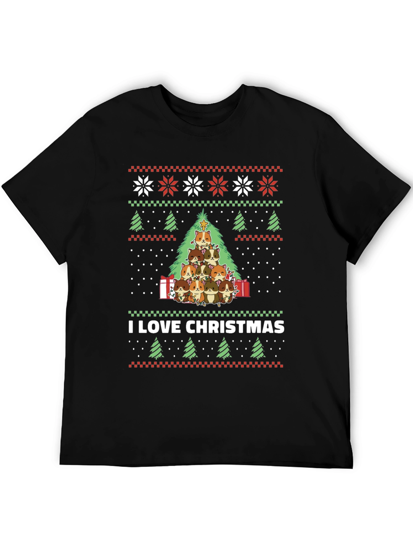 I Love Christmas Guinea Pig Tree T-Shirt
