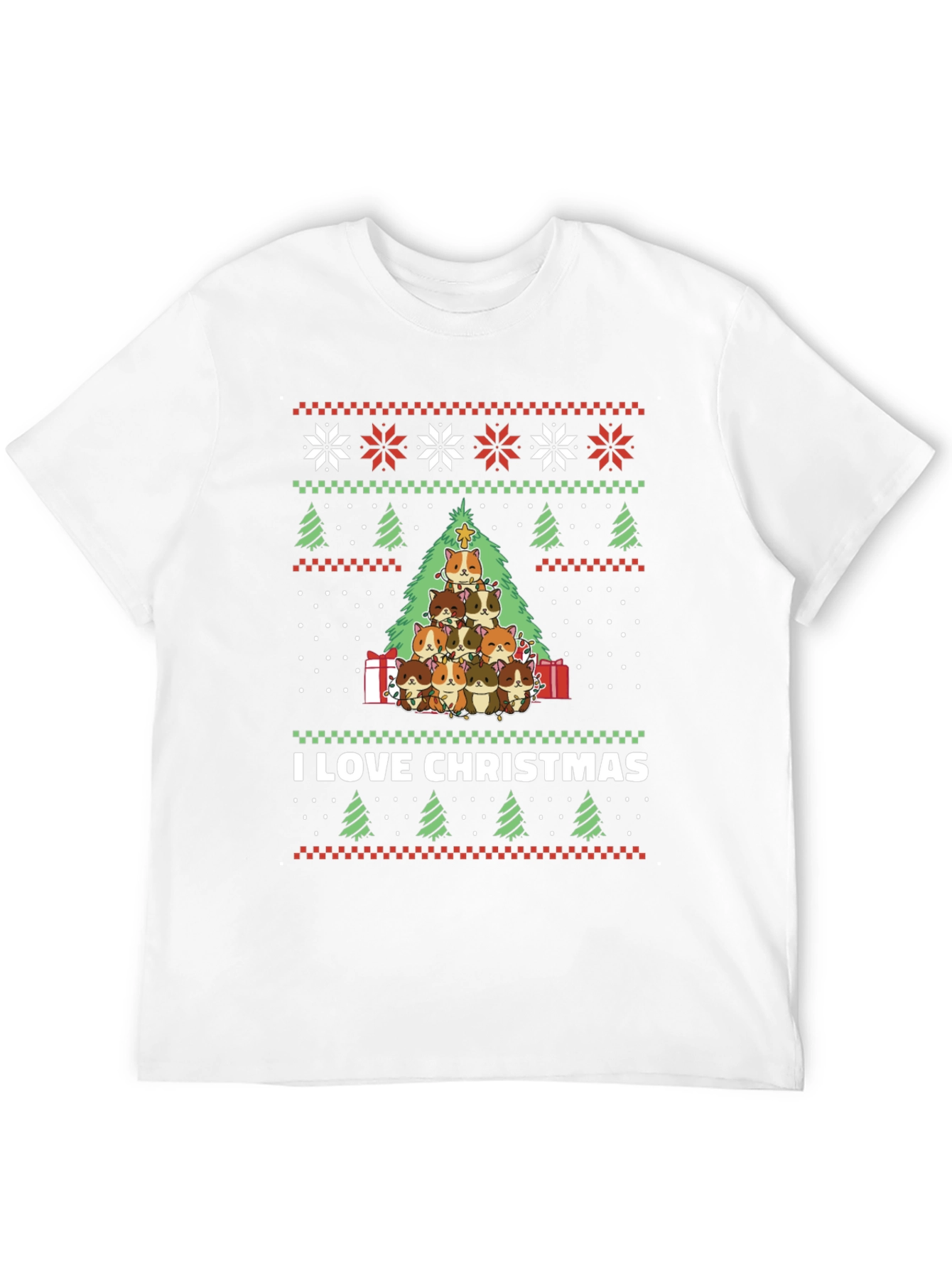 I Love Christmas Guinea Pig Tree T-Shirt