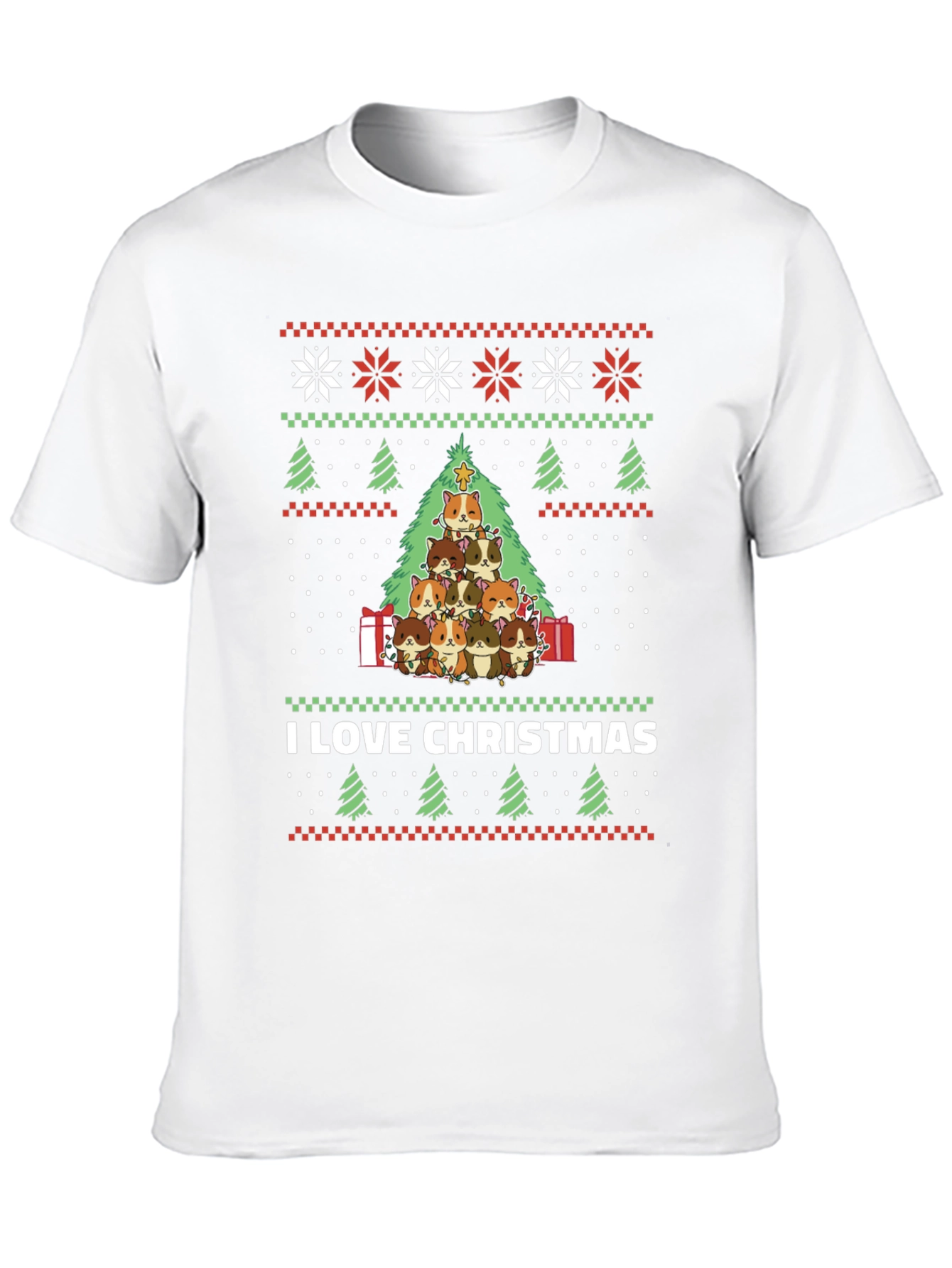 I Love Christmas Guinea Pig Tree T-Shirt