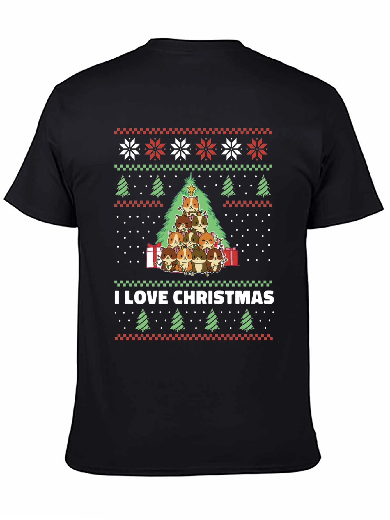 I Love Christmas Guinea Pig Tree T-Shirt