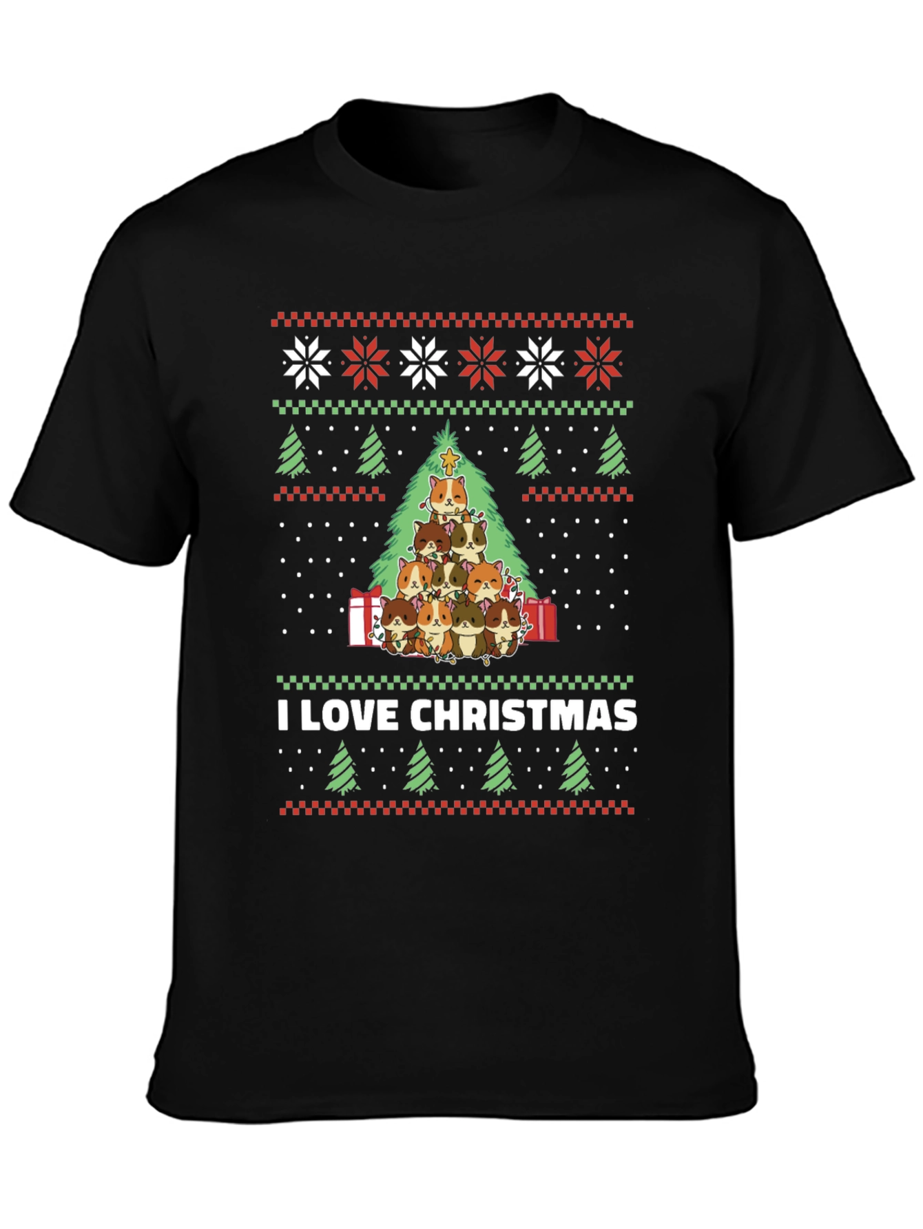I Love Christmas Guinea Pig Tree T-Shirt