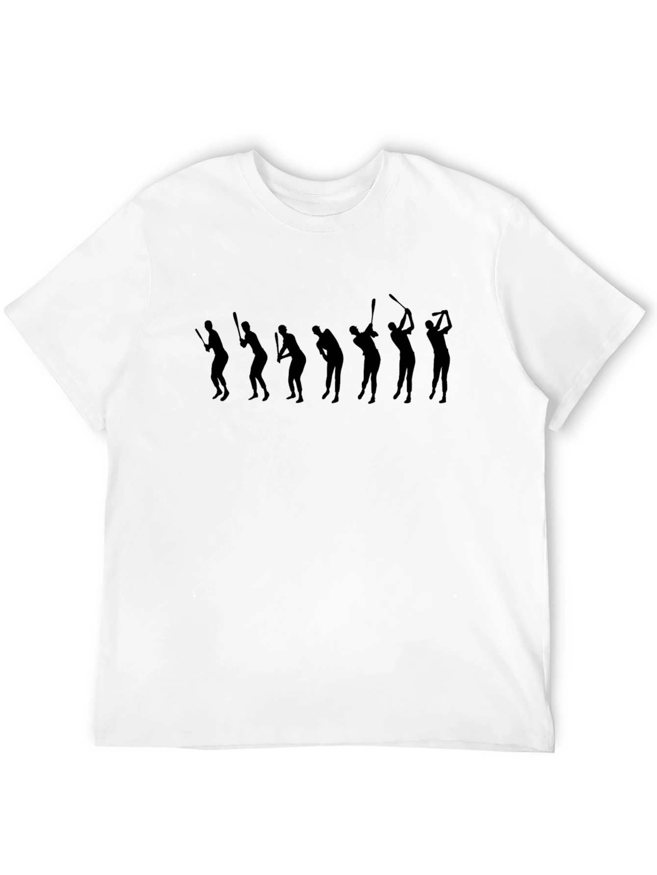Mens Black Golf Swing Silhouette Graphic Tee