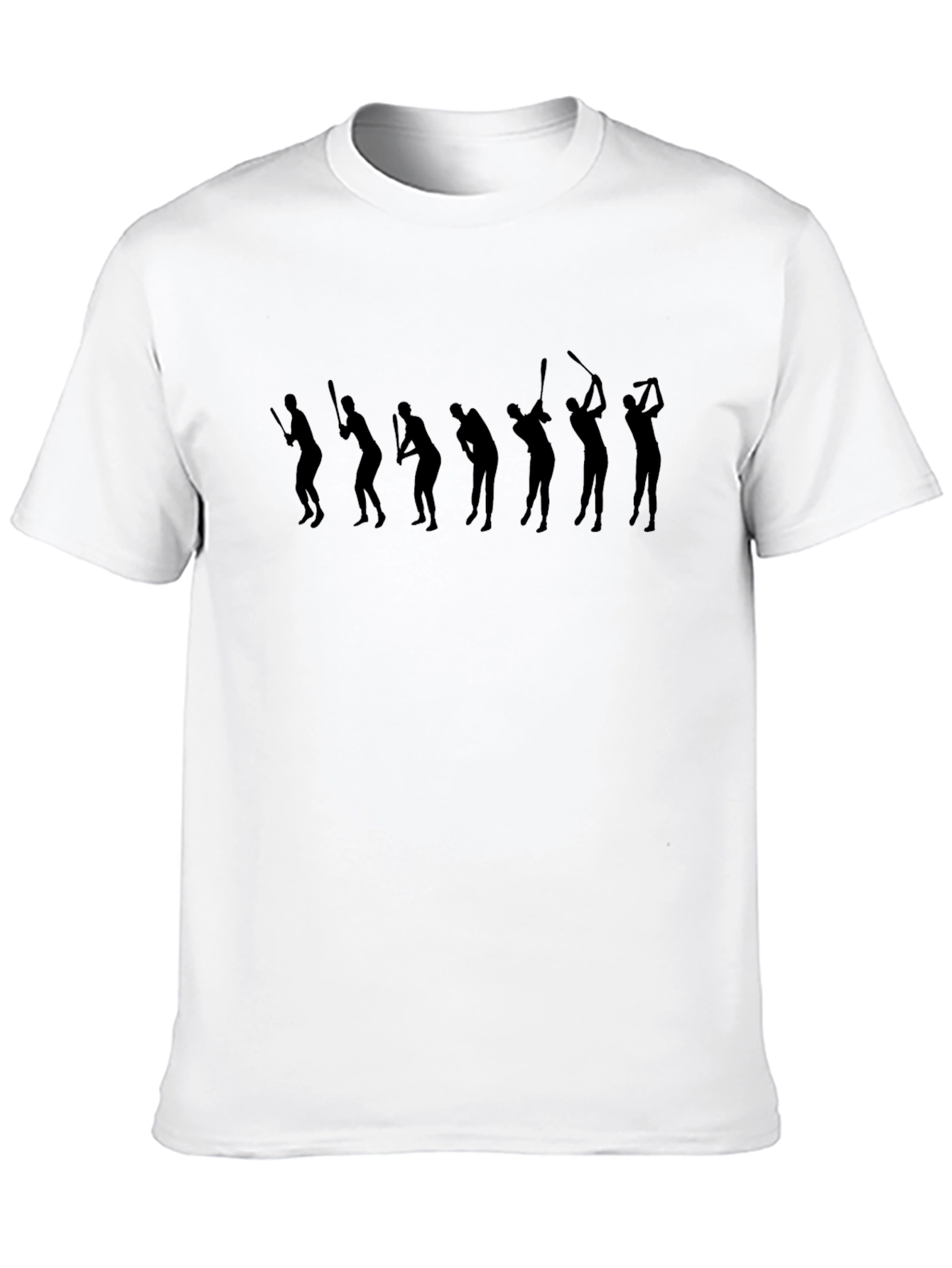 Mens Black Golf Swing Silhouette Graphic Tee