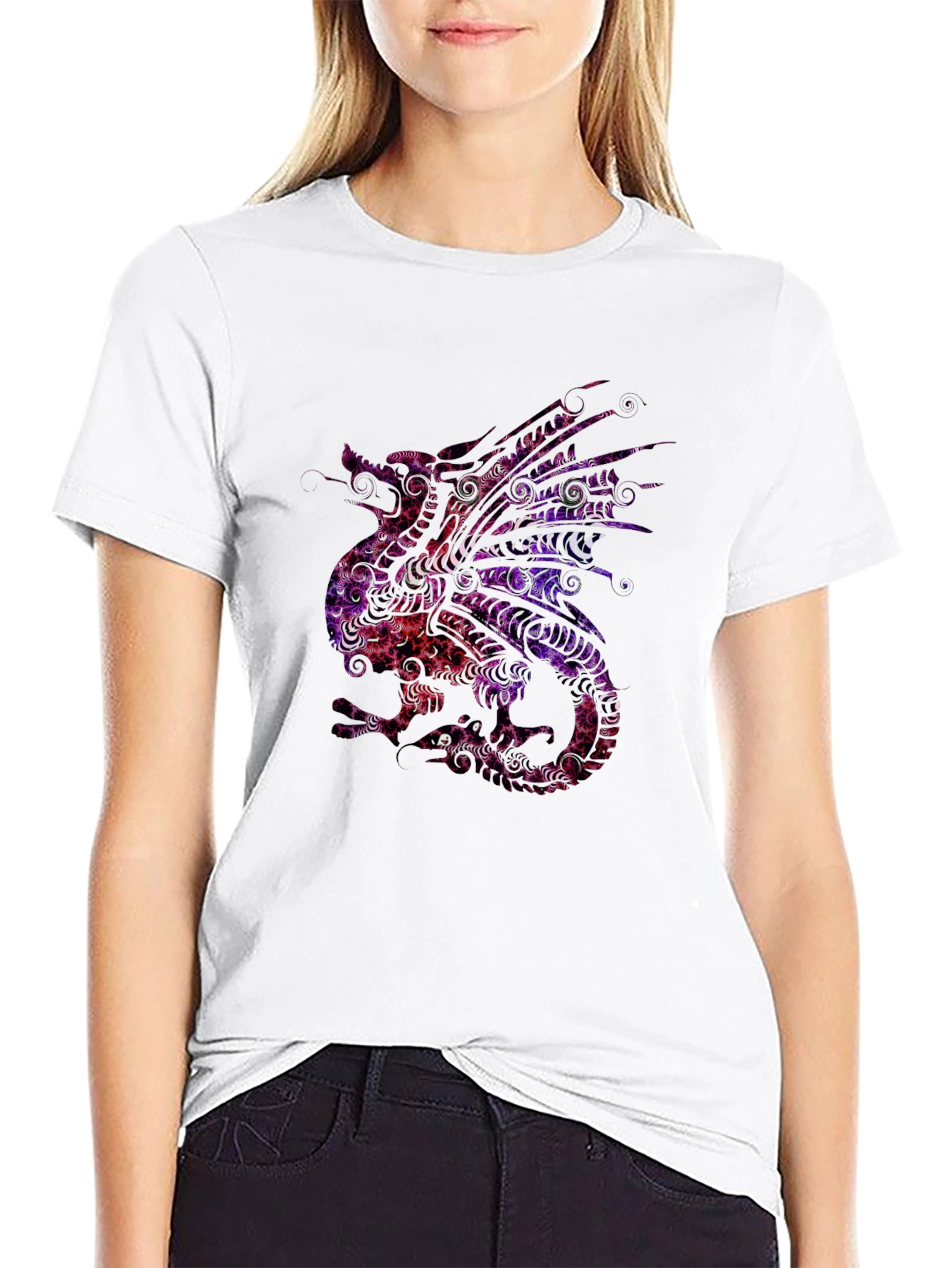 Dragon Graphic Tee - Artistic Patterned Design