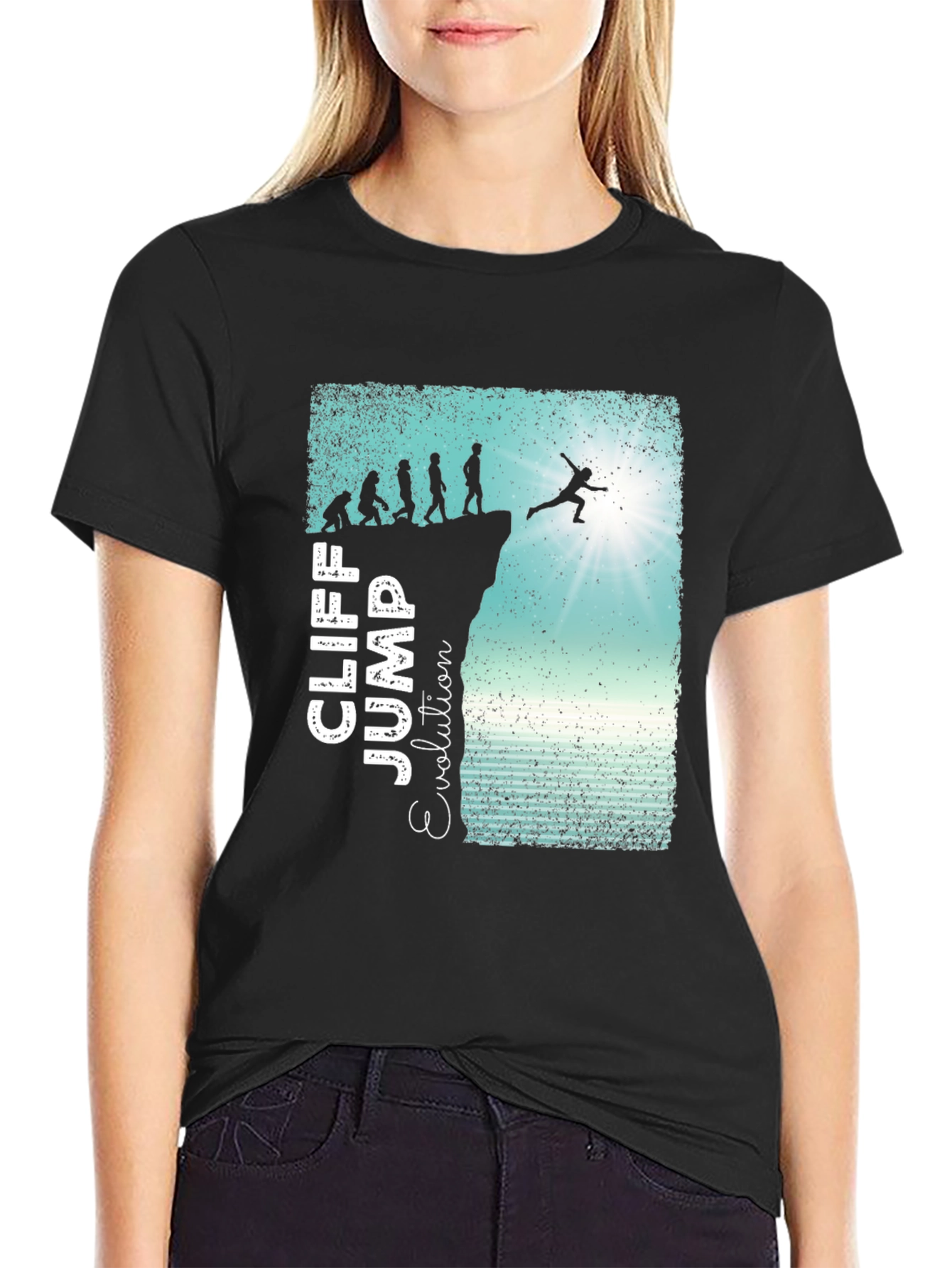 Cliff Jump Evolution Graphic T-Shirt