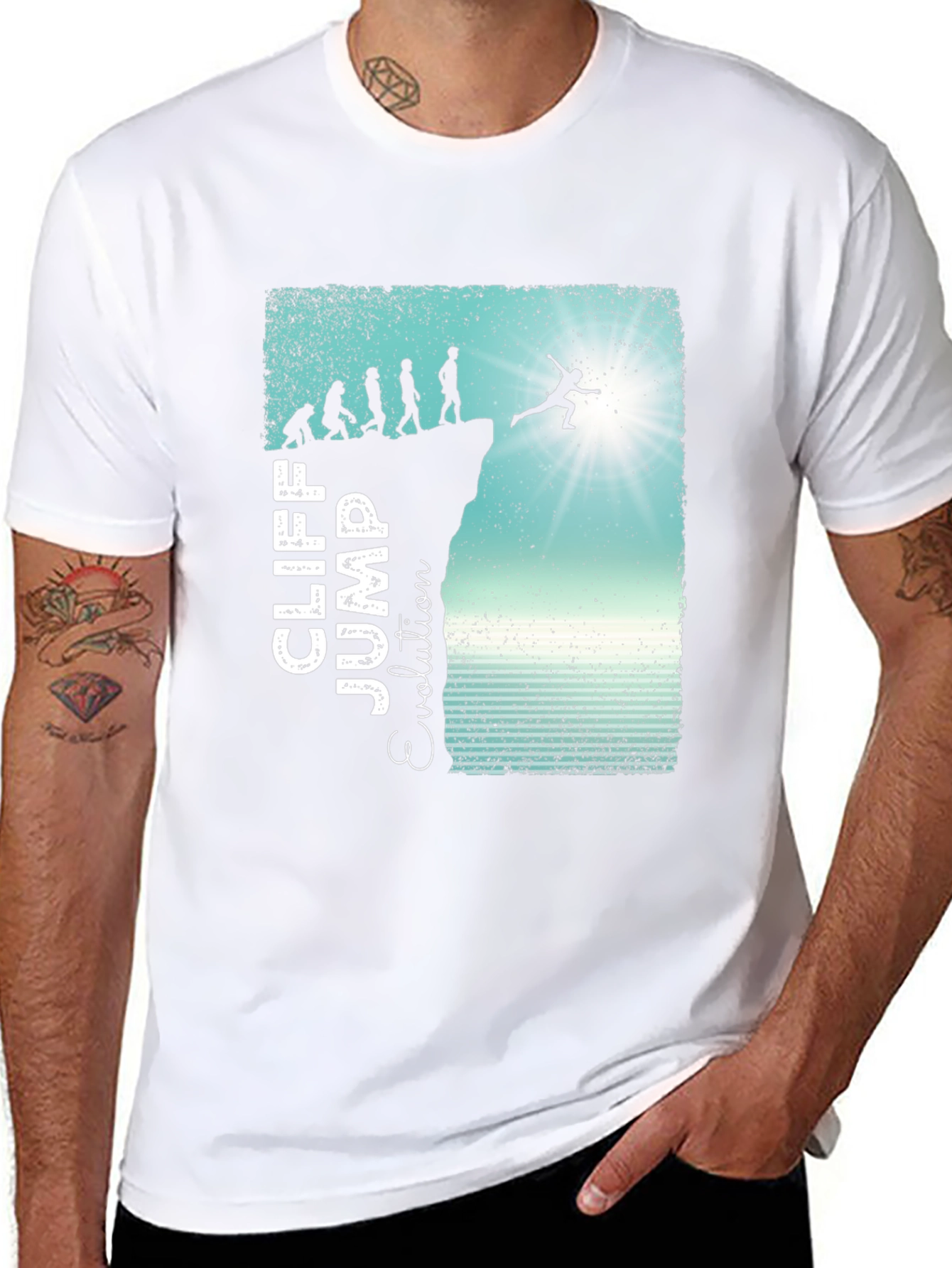 Cliff Jump Evolution Graphic T-Shirt