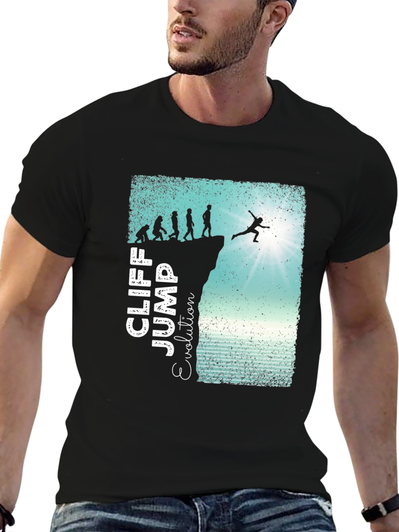 Cliff Jump Evolution Graphic T-Shirt