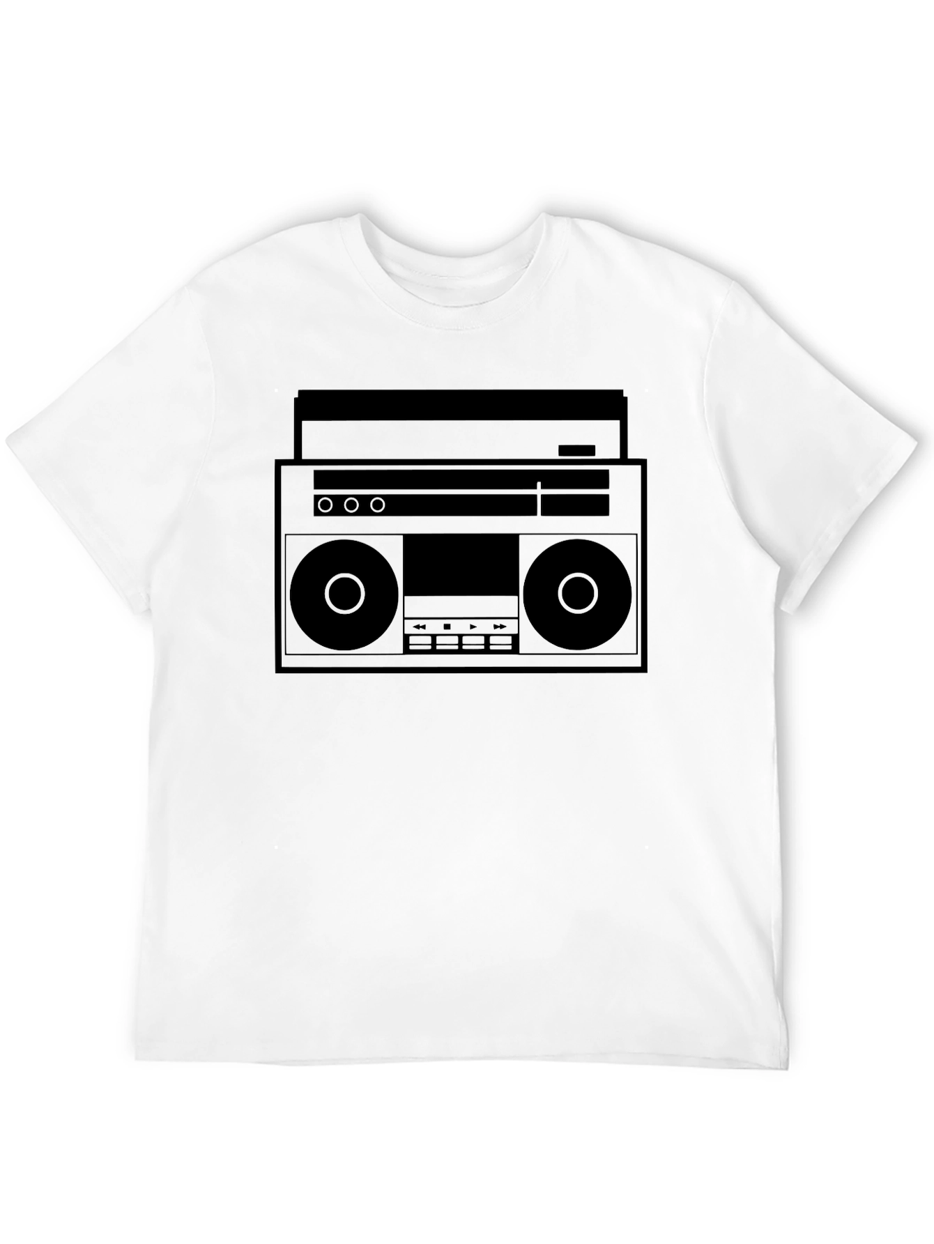 Retro Boombox Graphic Tee - Classic 80s Style