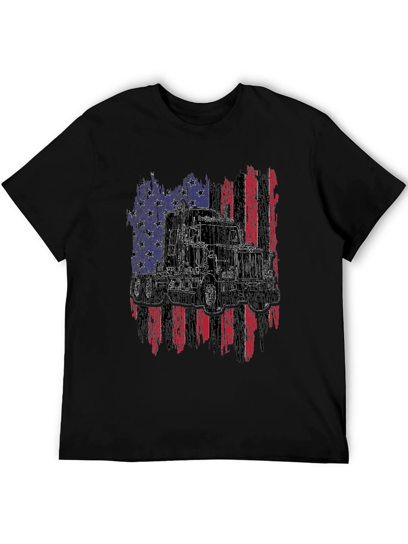 Trucker USA Flag Graphic T-Shirt