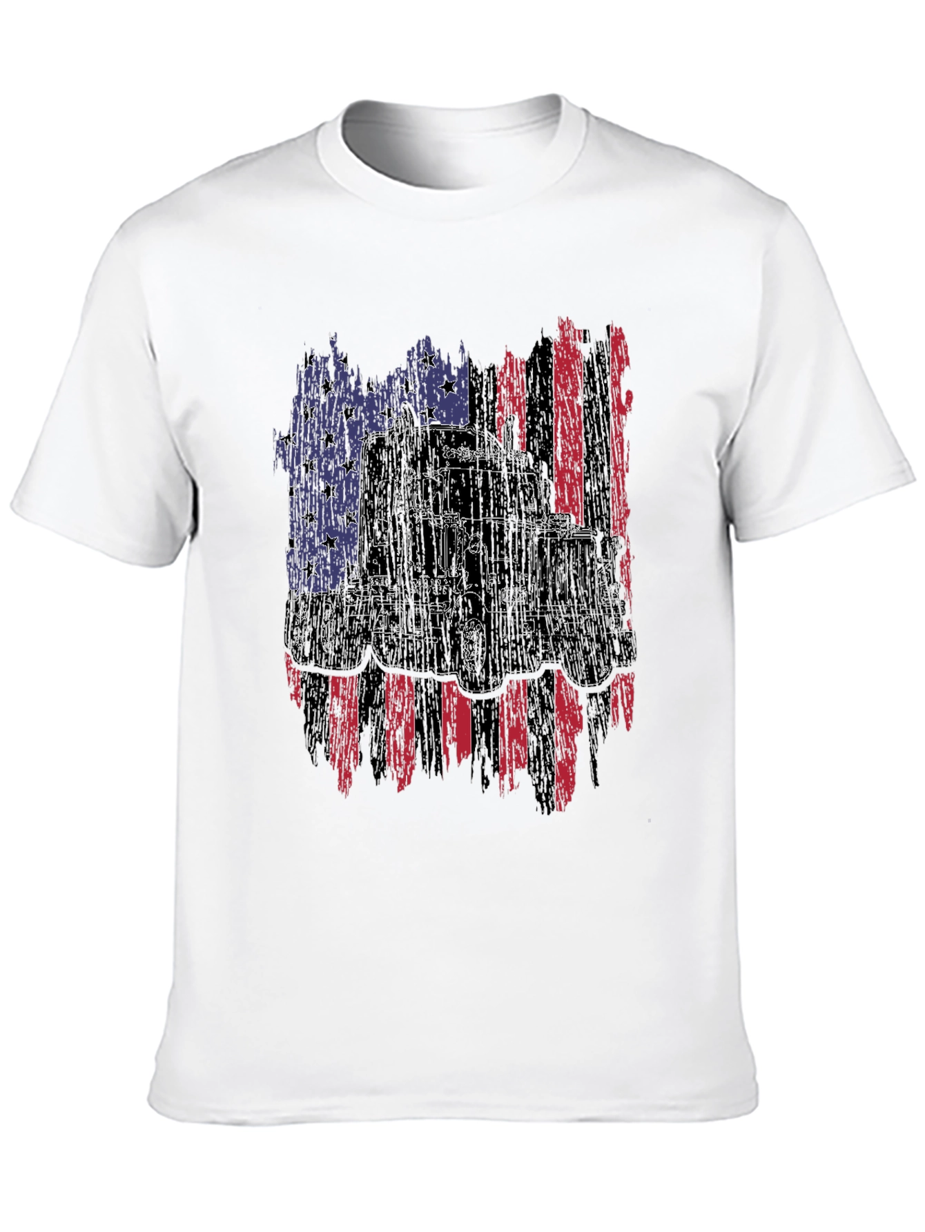 Trucker USA Flag Graphic T-Shirt