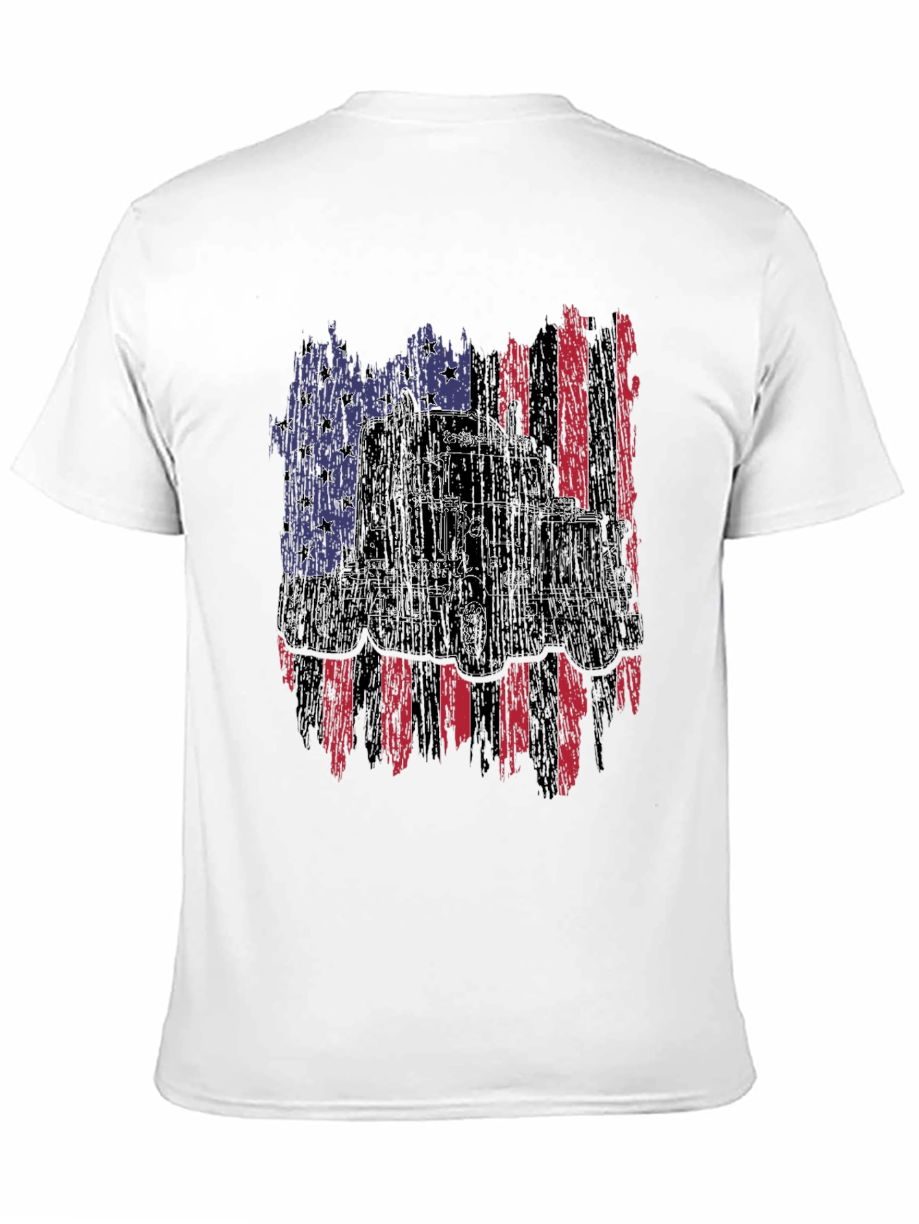 Trucker USA Flag Graphic T-Shirt