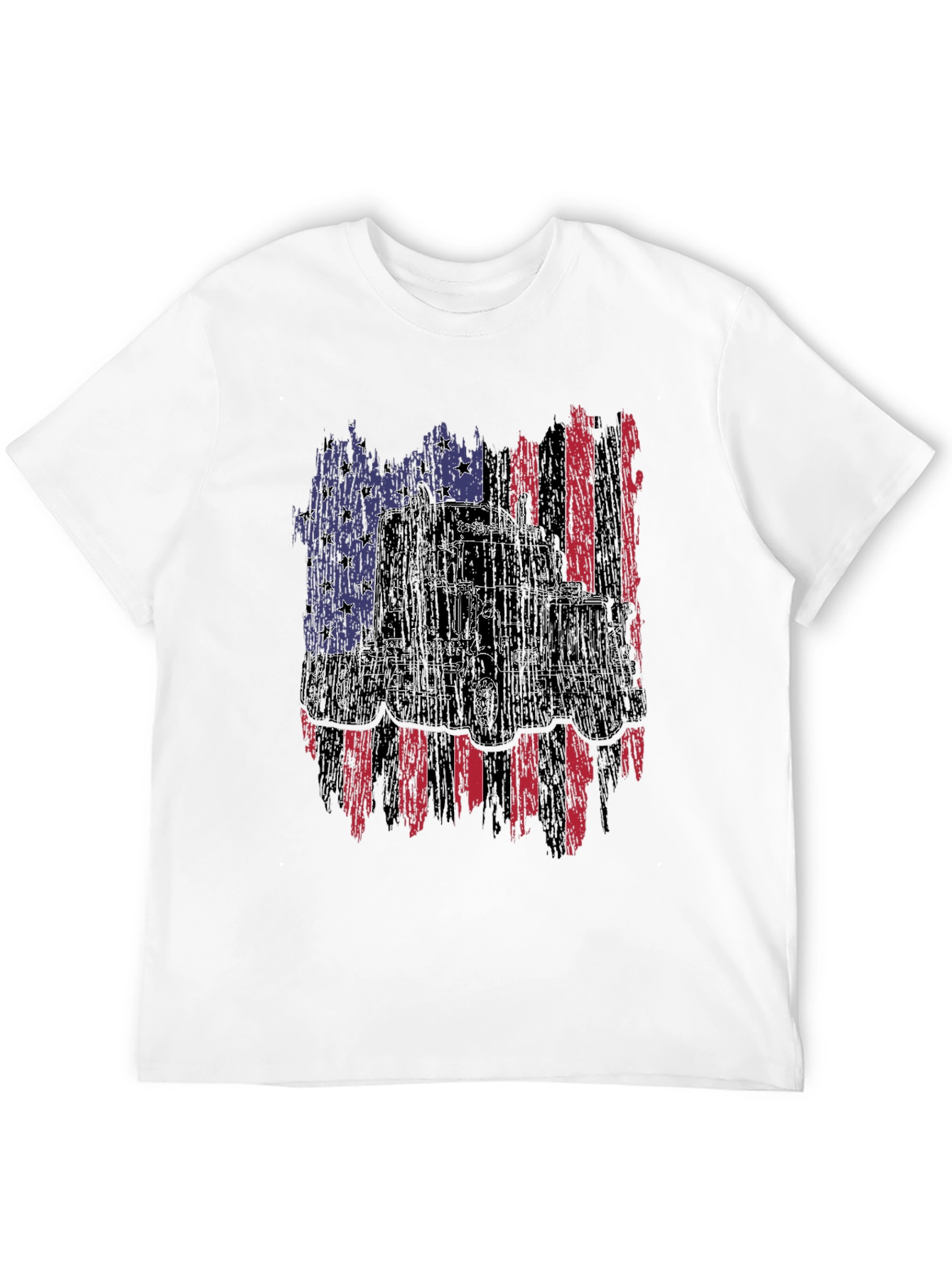 Trucker USA Flag Graphic T-Shirt