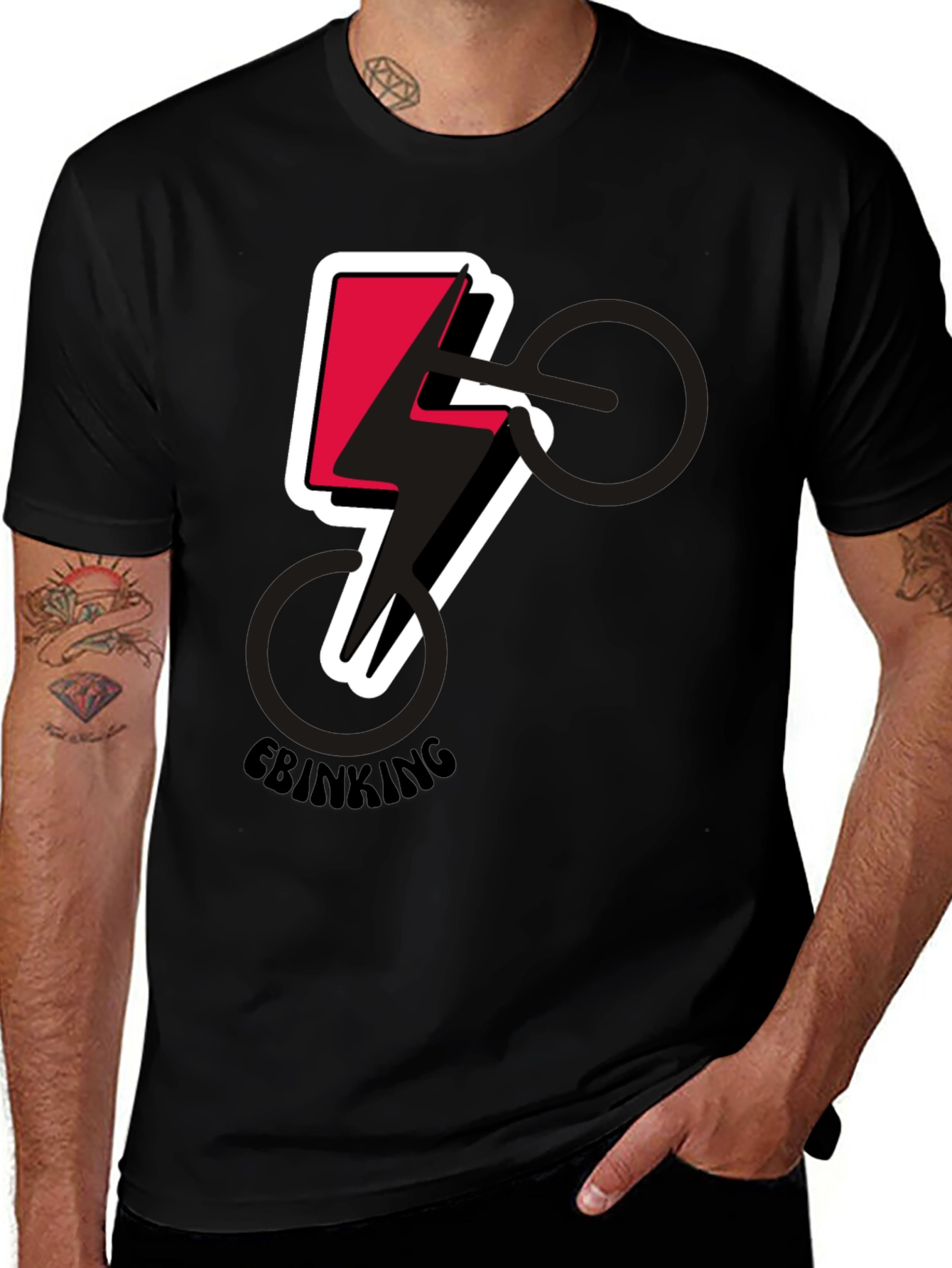 E-Biking Lightning Bolt Graphic Tee - Stylish & Electric!