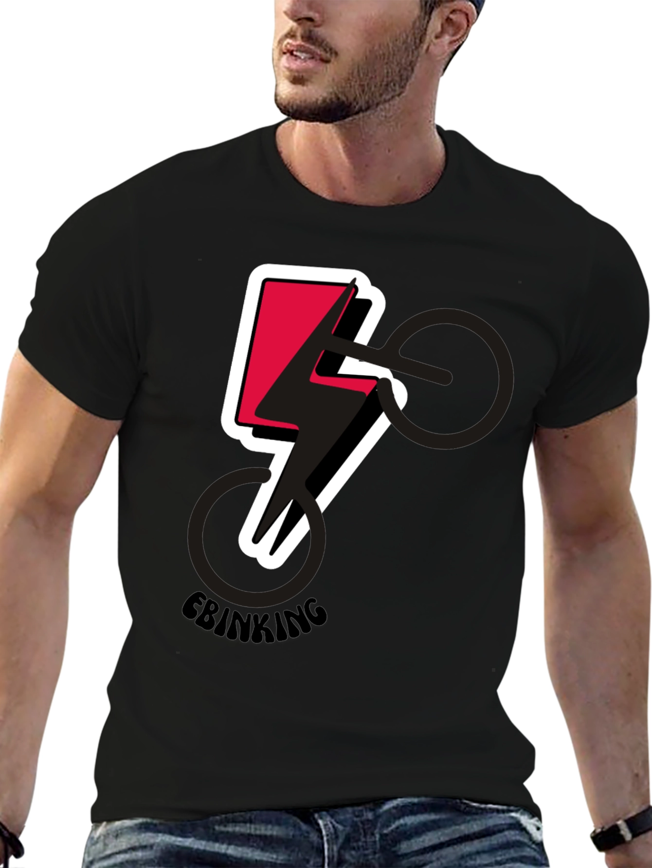 E-Biking Lightning Bolt Graphic Tee - Stylish & Electric!