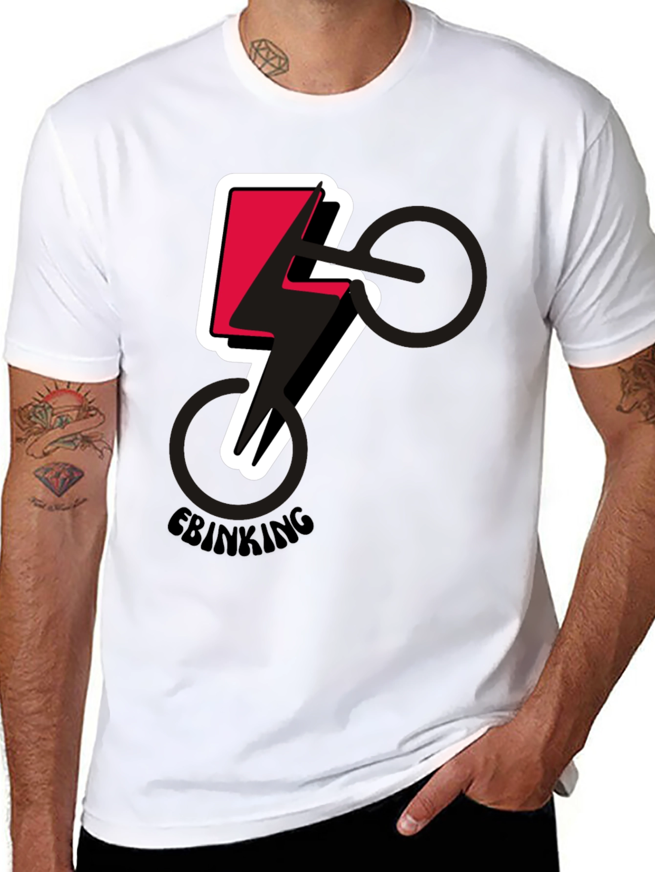 E-Biking Lightning Bolt Graphic Tee - Stylish & Electric!