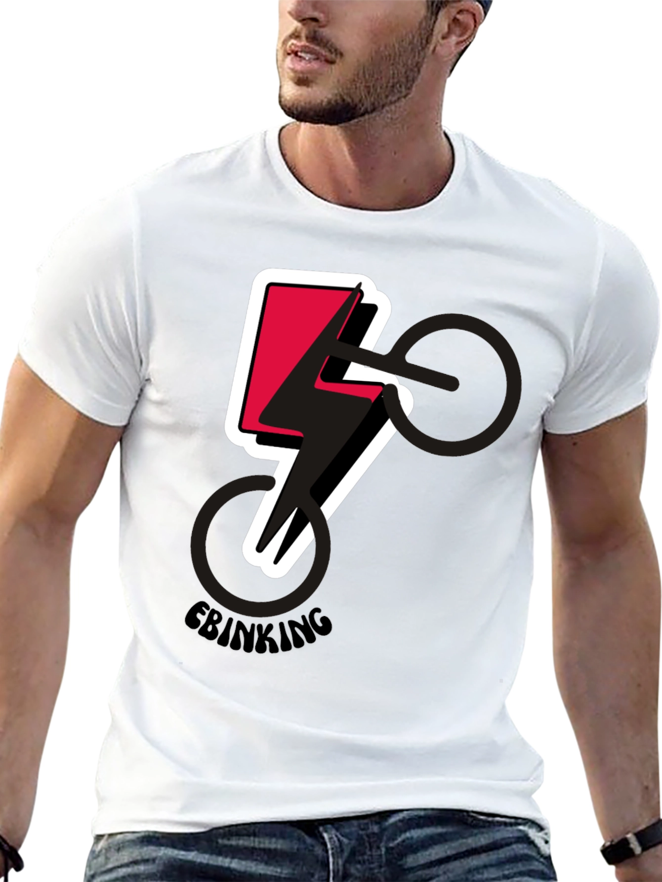 E-Biking Lightning Bolt Graphic Tee - Stylish & Electric!