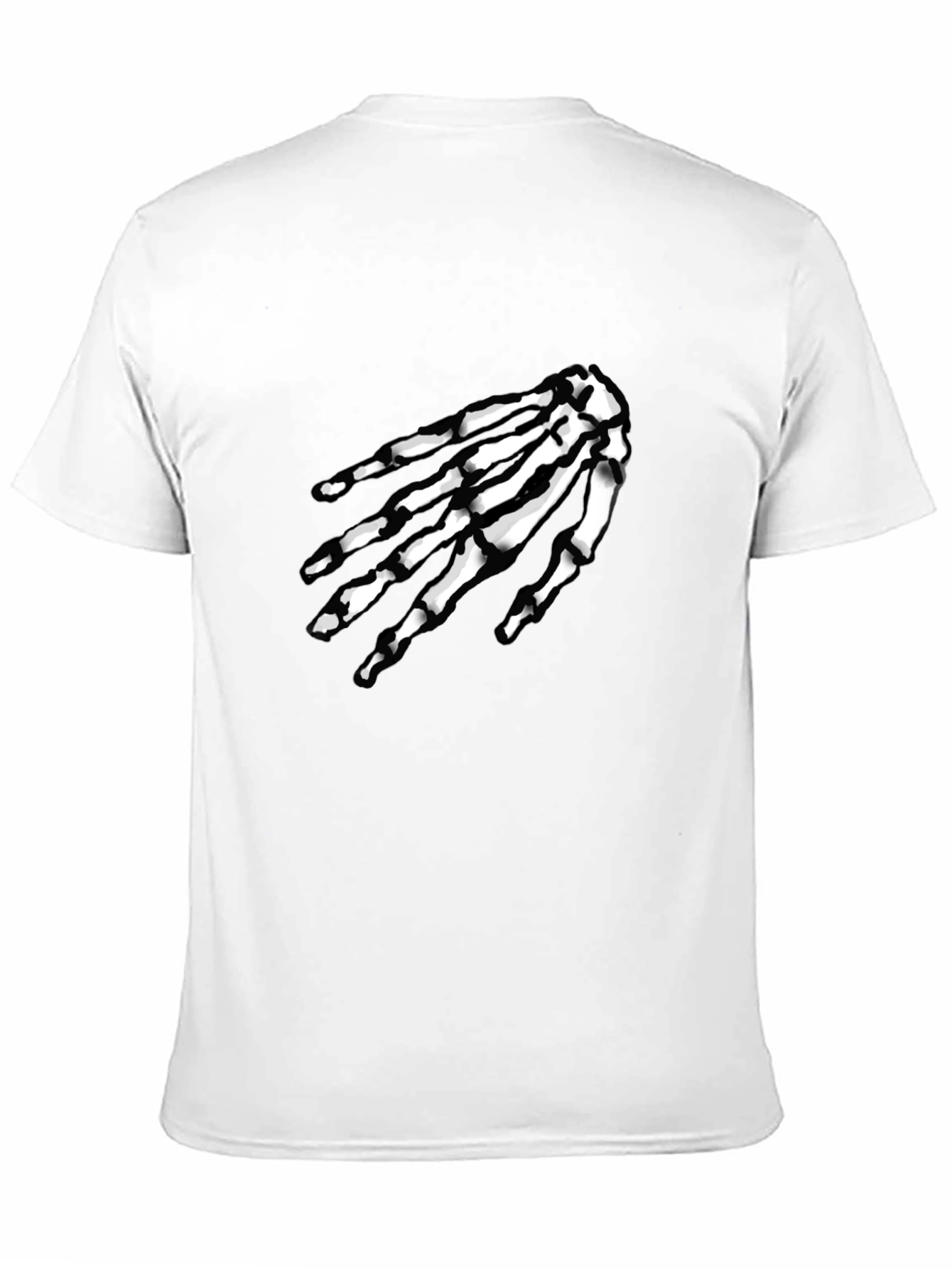 Skeleton Hand Graphic Tee - Black Cotton T-Shirt