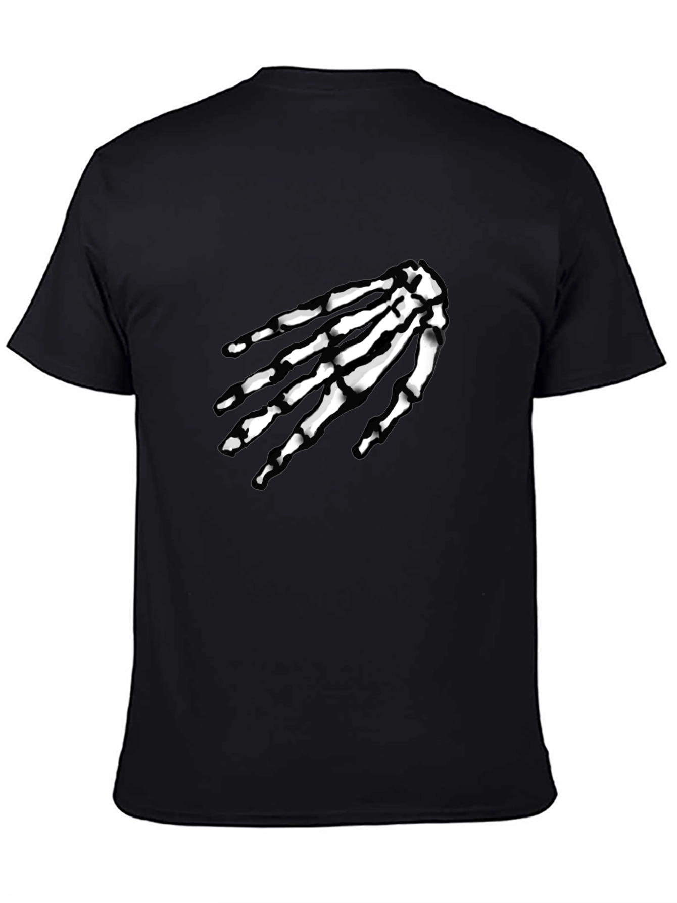 Skeleton Hand Graphic Tee - Black Cotton T-Shirt