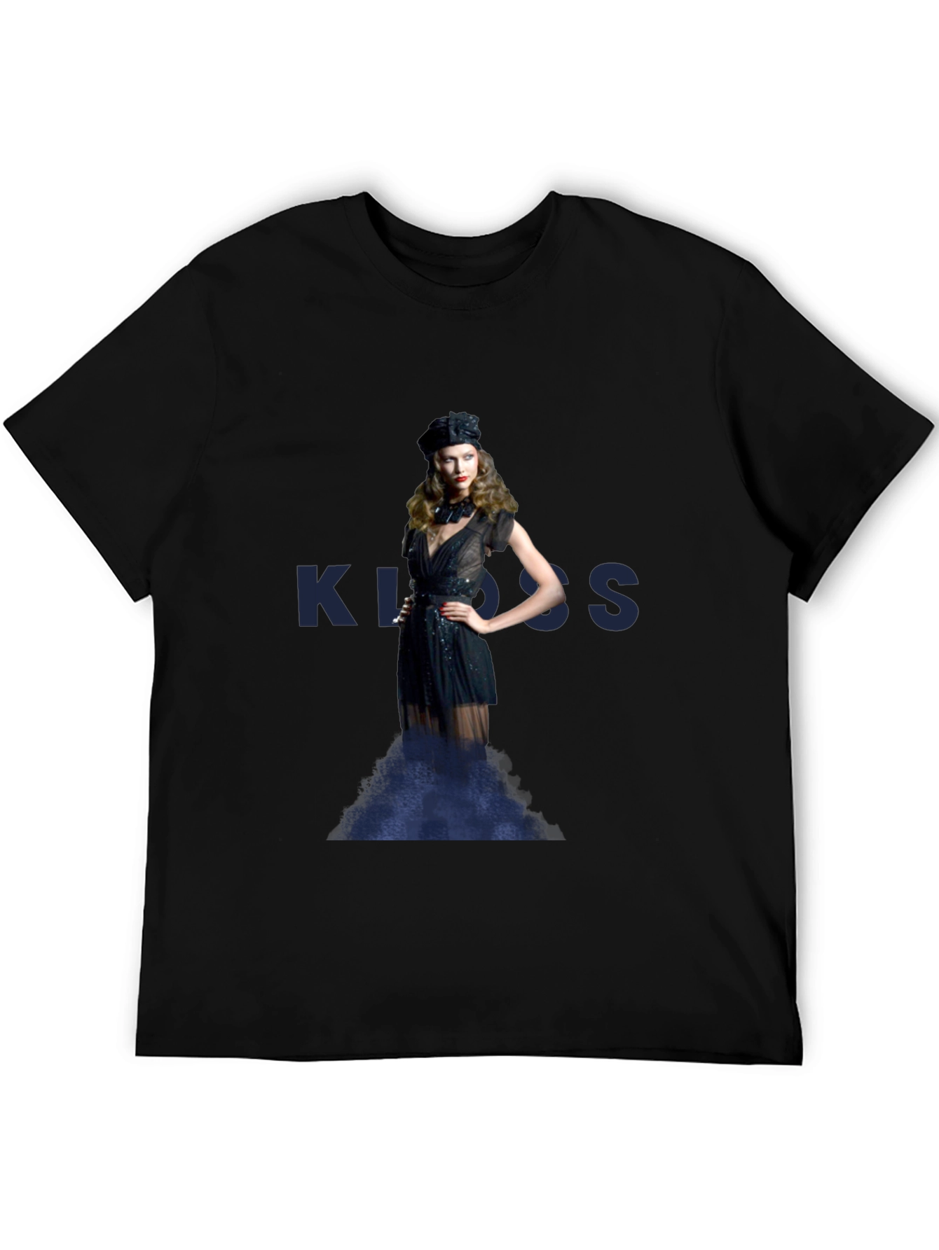 Woman in Black Dress Graphic T-Shirt