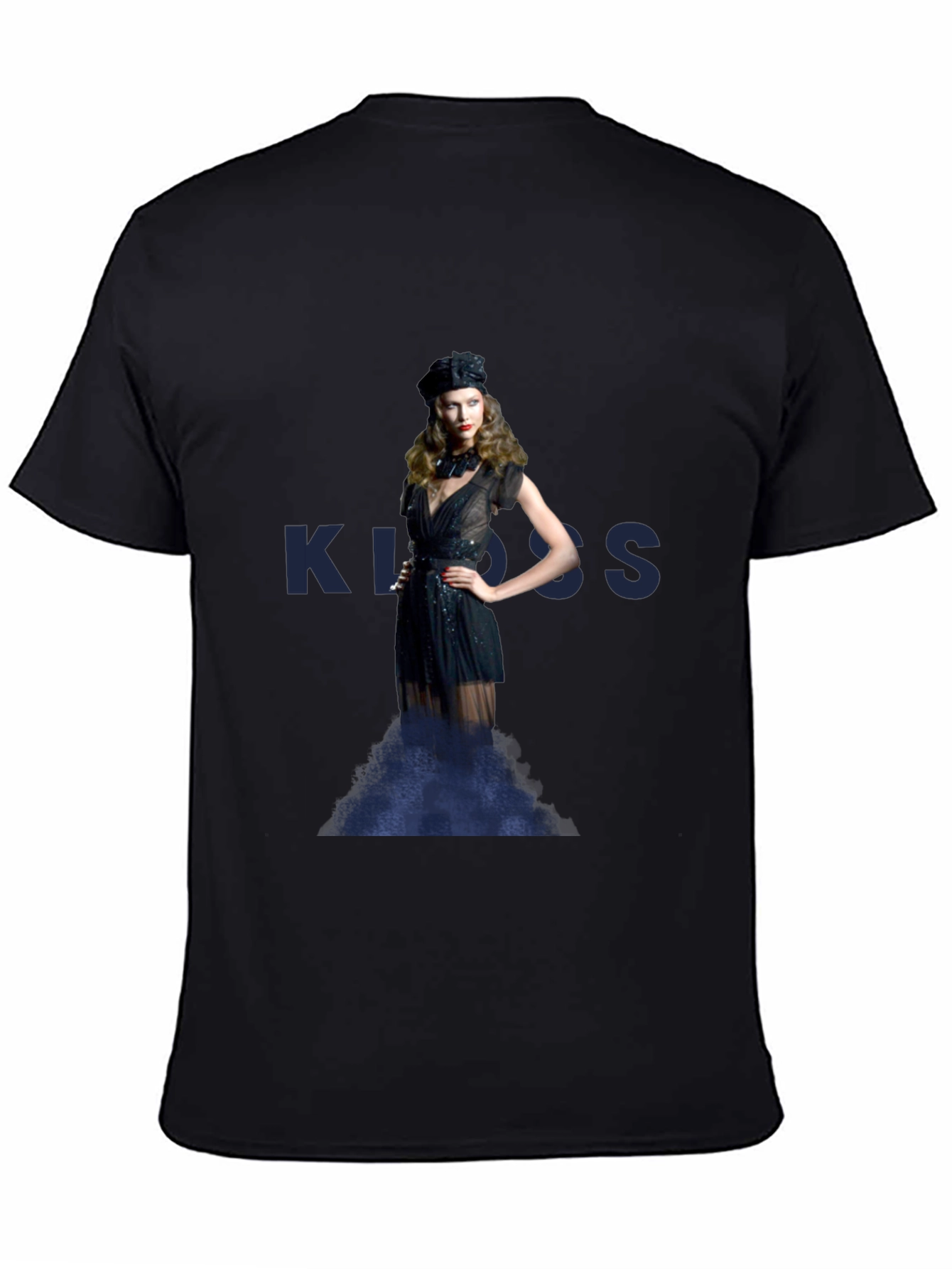 Woman in Black Dress Graphic T-Shirt