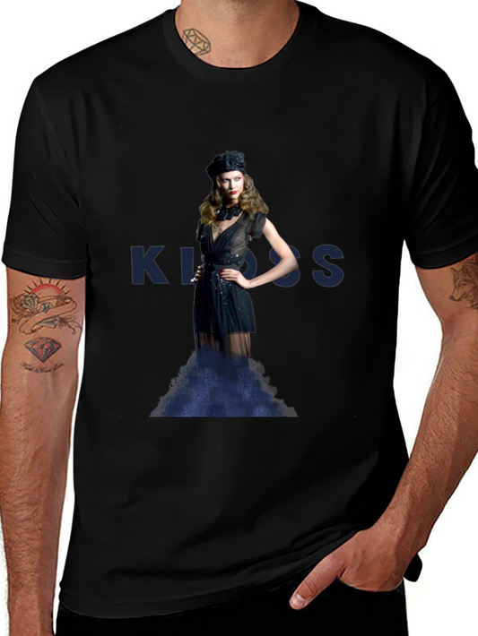 Woman in Black Dress Graphic T-Shirt