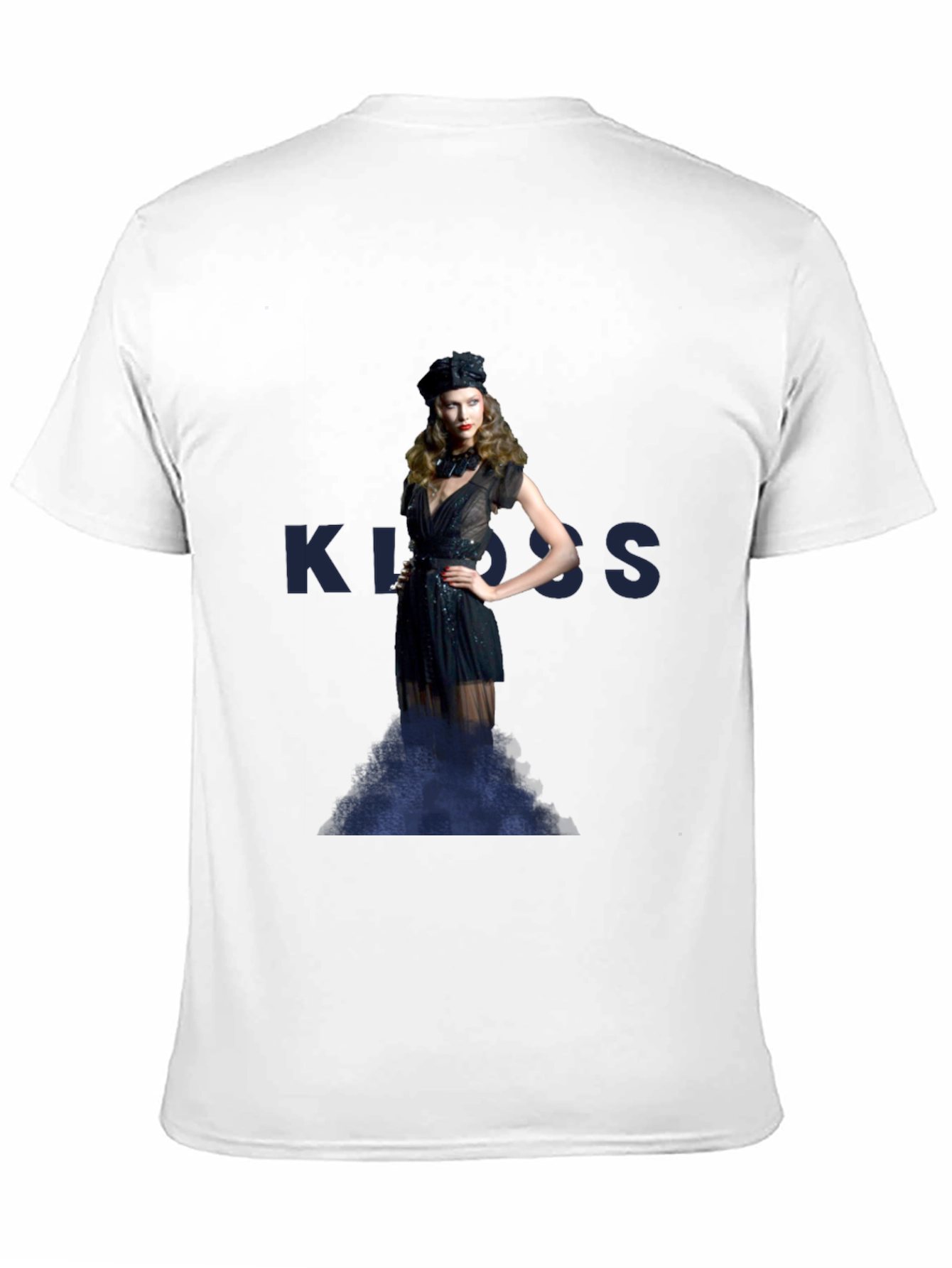 Woman in Black Dress Graphic T-Shirt