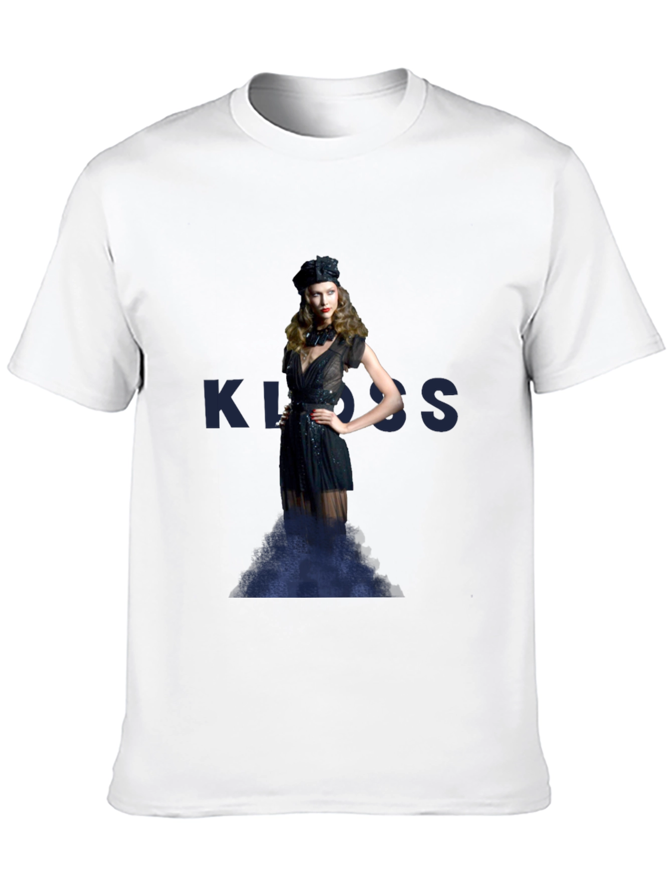 Woman in Black Dress Graphic T-Shirt