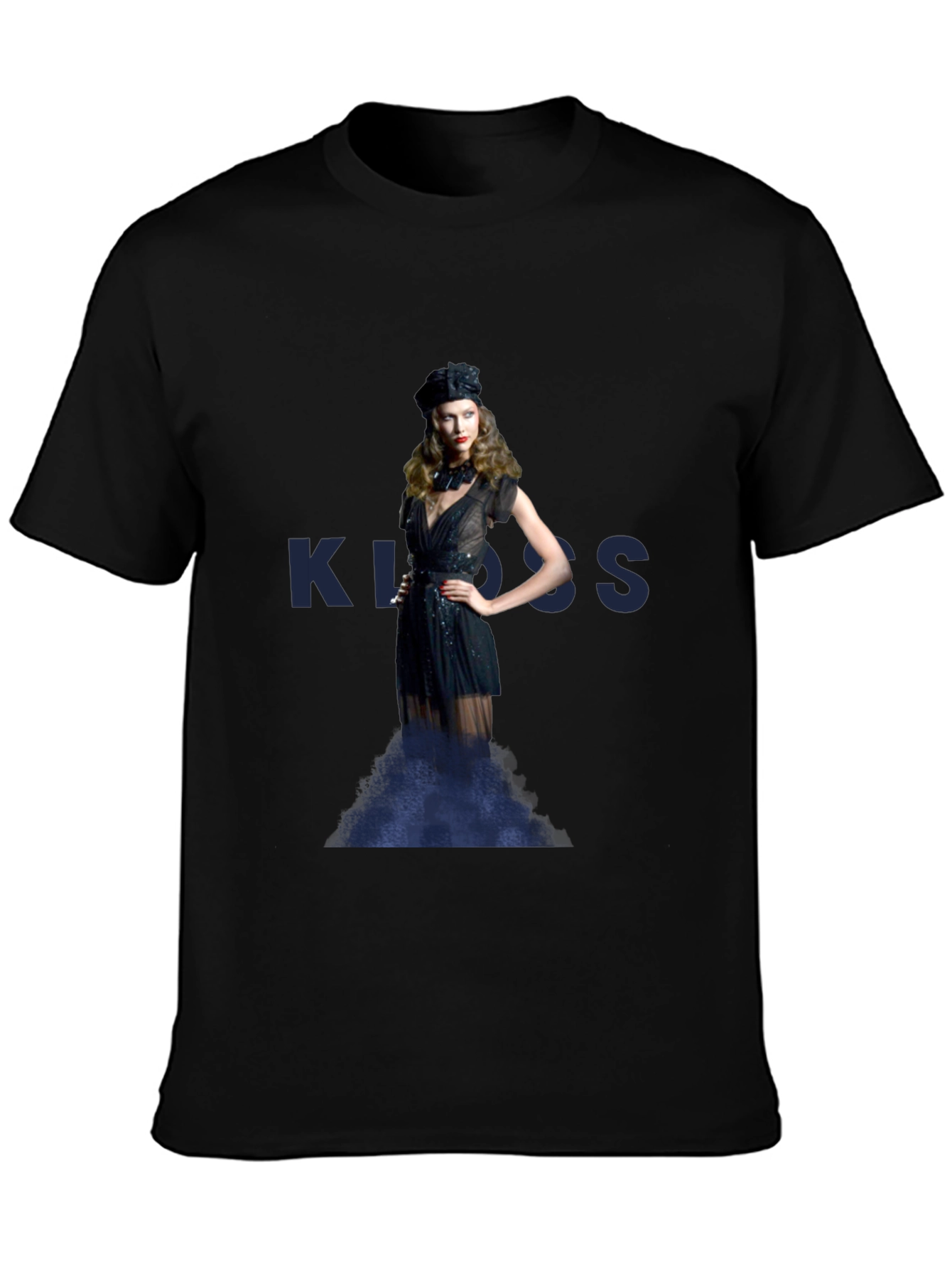 Woman in Black Dress Graphic T-Shirt