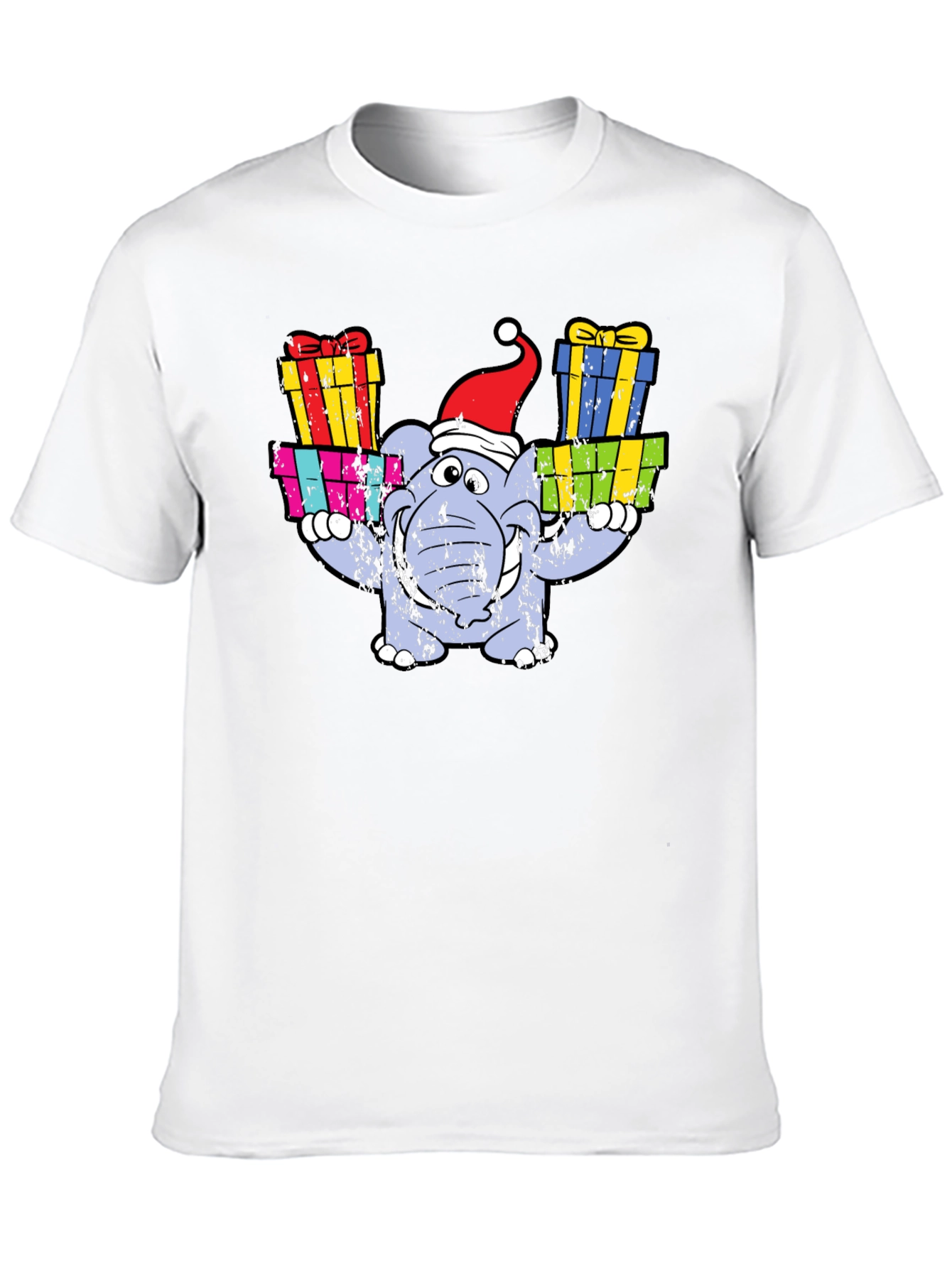 Festive Elephant T-Shirt - Holiday Gift Bearer!
