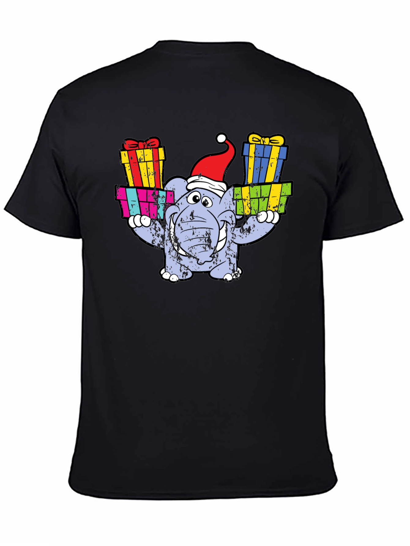 Festive Elephant T-Shirt - Holiday Gift Bearer!