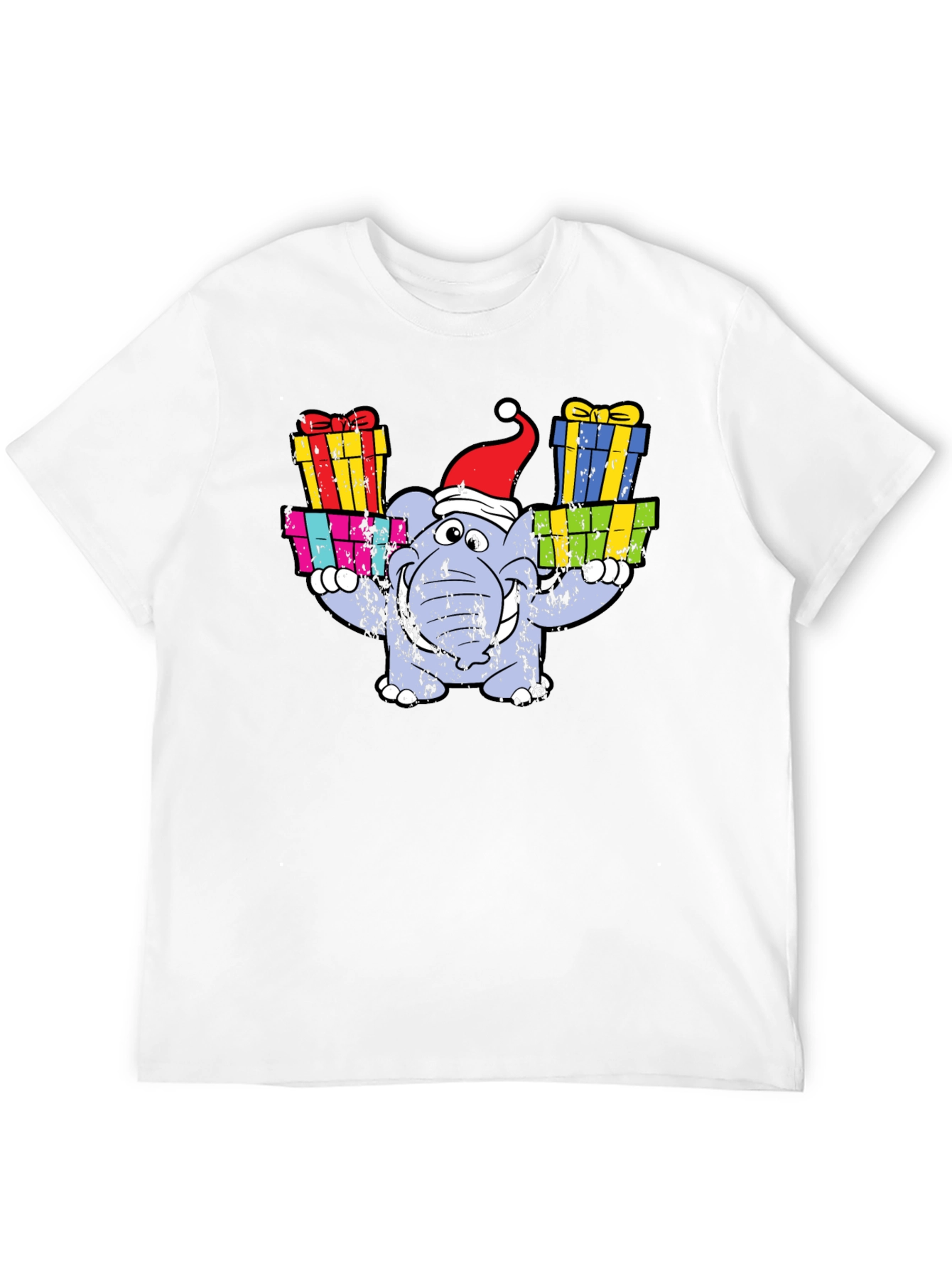 Festive Elephant T-Shirt - Holiday Gift Bearer!
