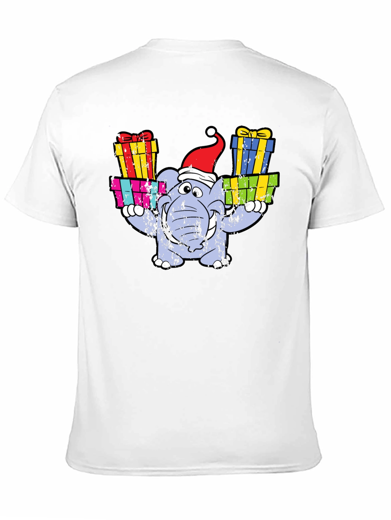 Festive Elephant T-Shirt - Holiday Gift Bearer!