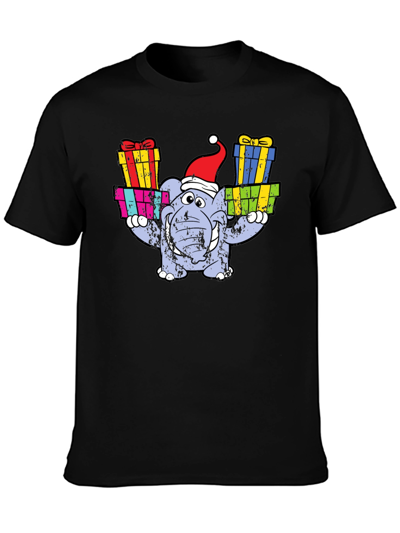 Festive Elephant T-Shirt - Holiday Gift Bearer!