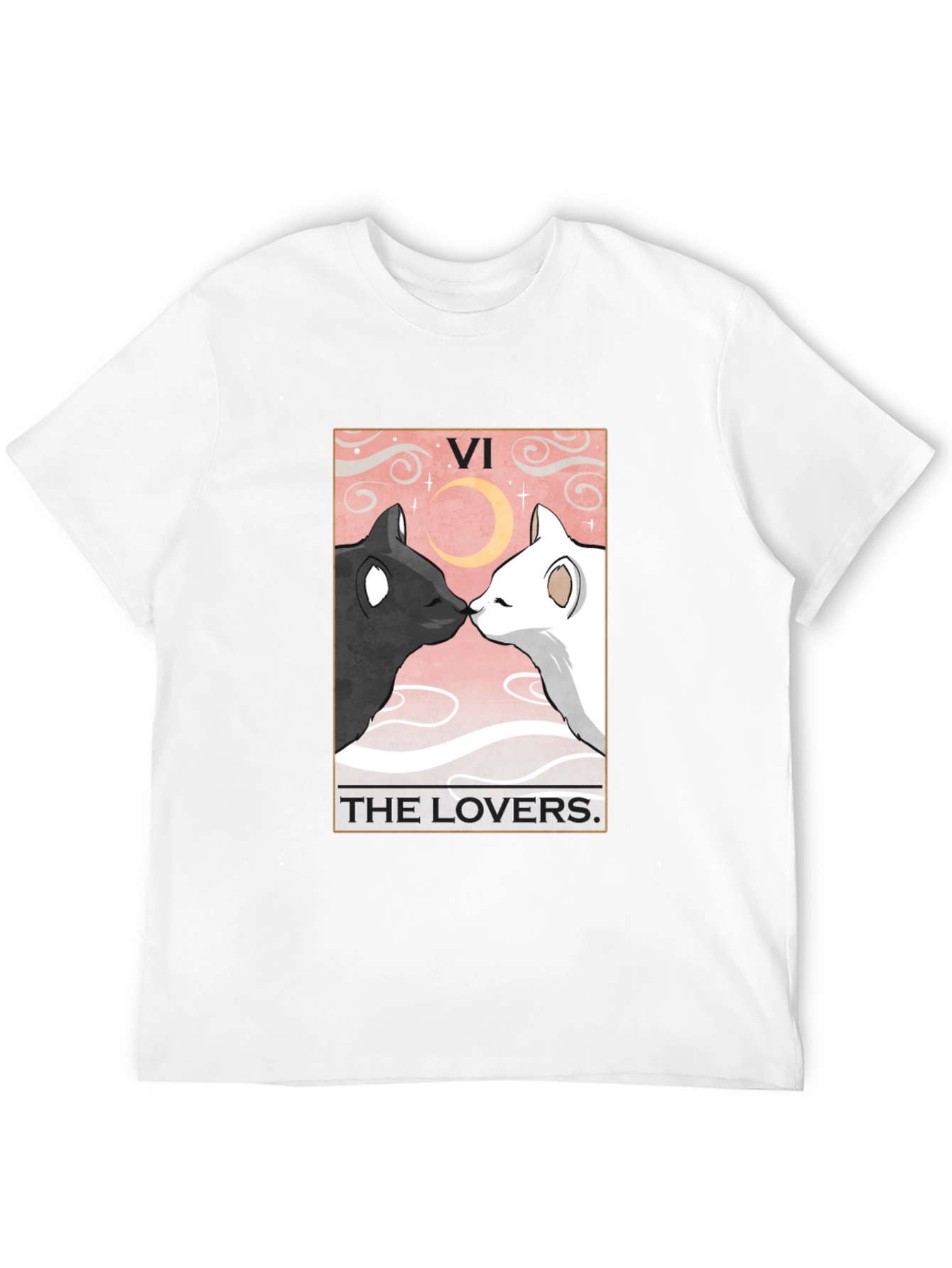The Lovers Tarot Card Black T-Shirt