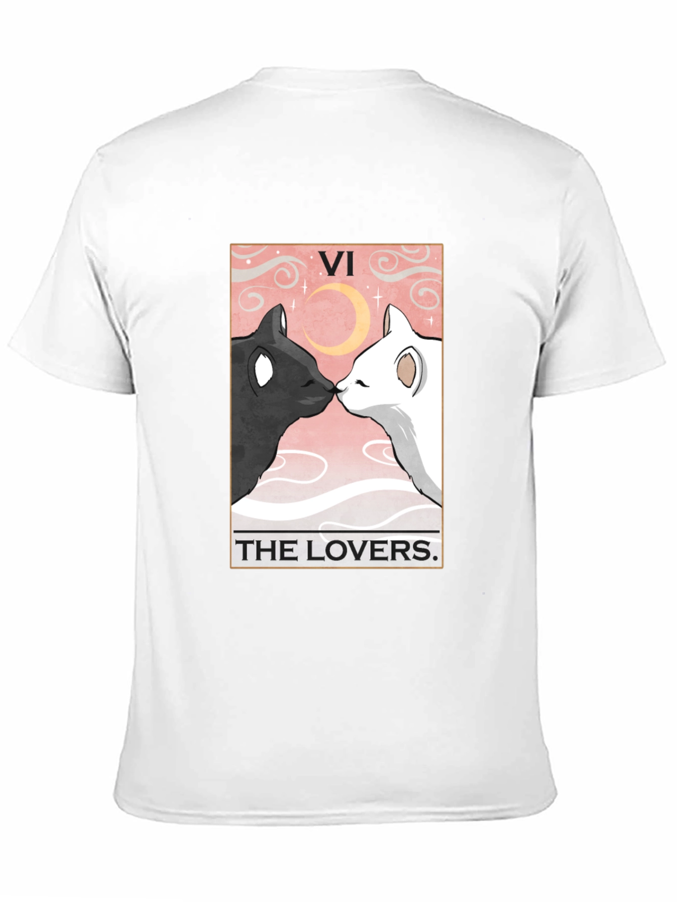 The Lovers Tarot Card Black T-Shirt