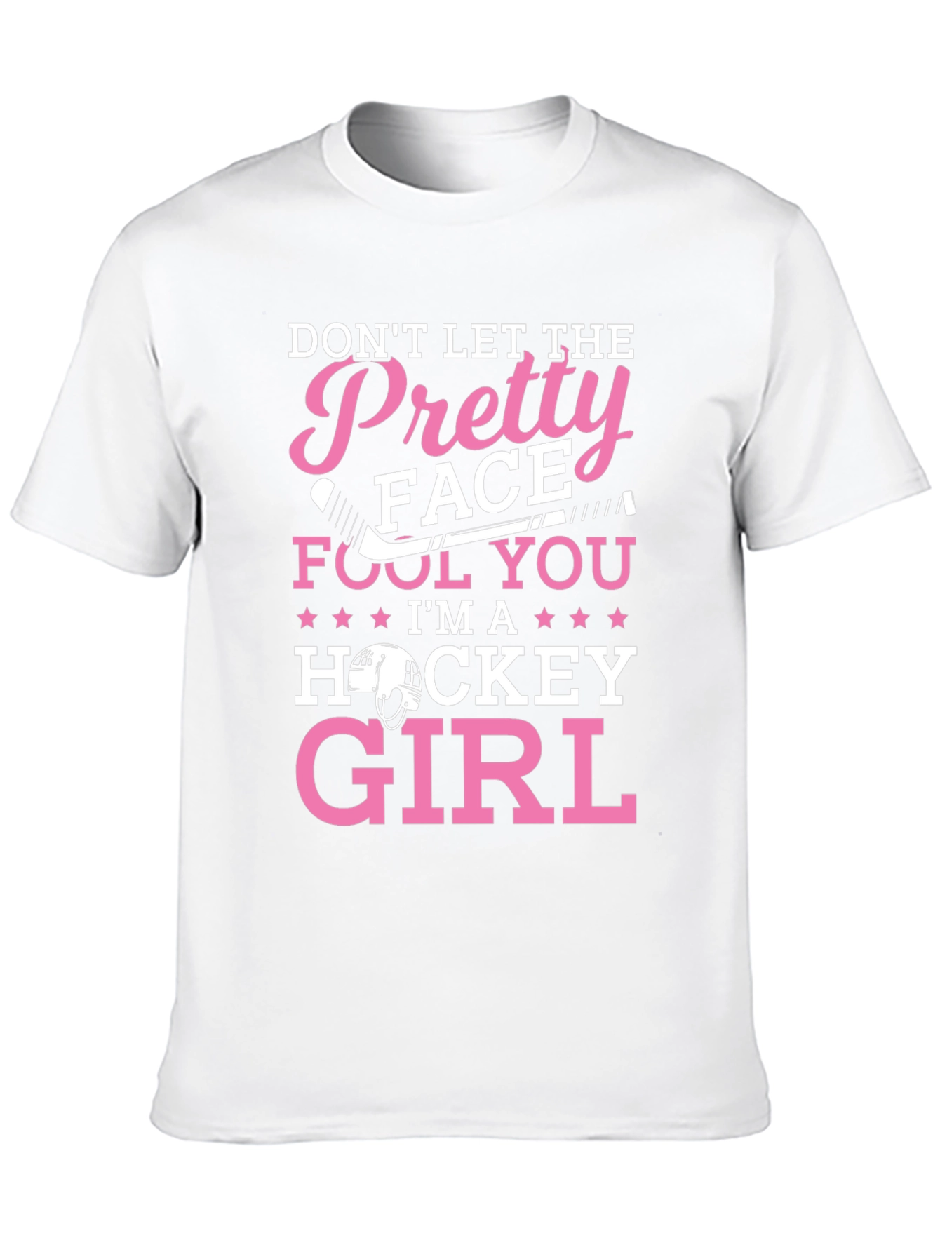 Pretty Face Hockey Girl T-Shirt - Black