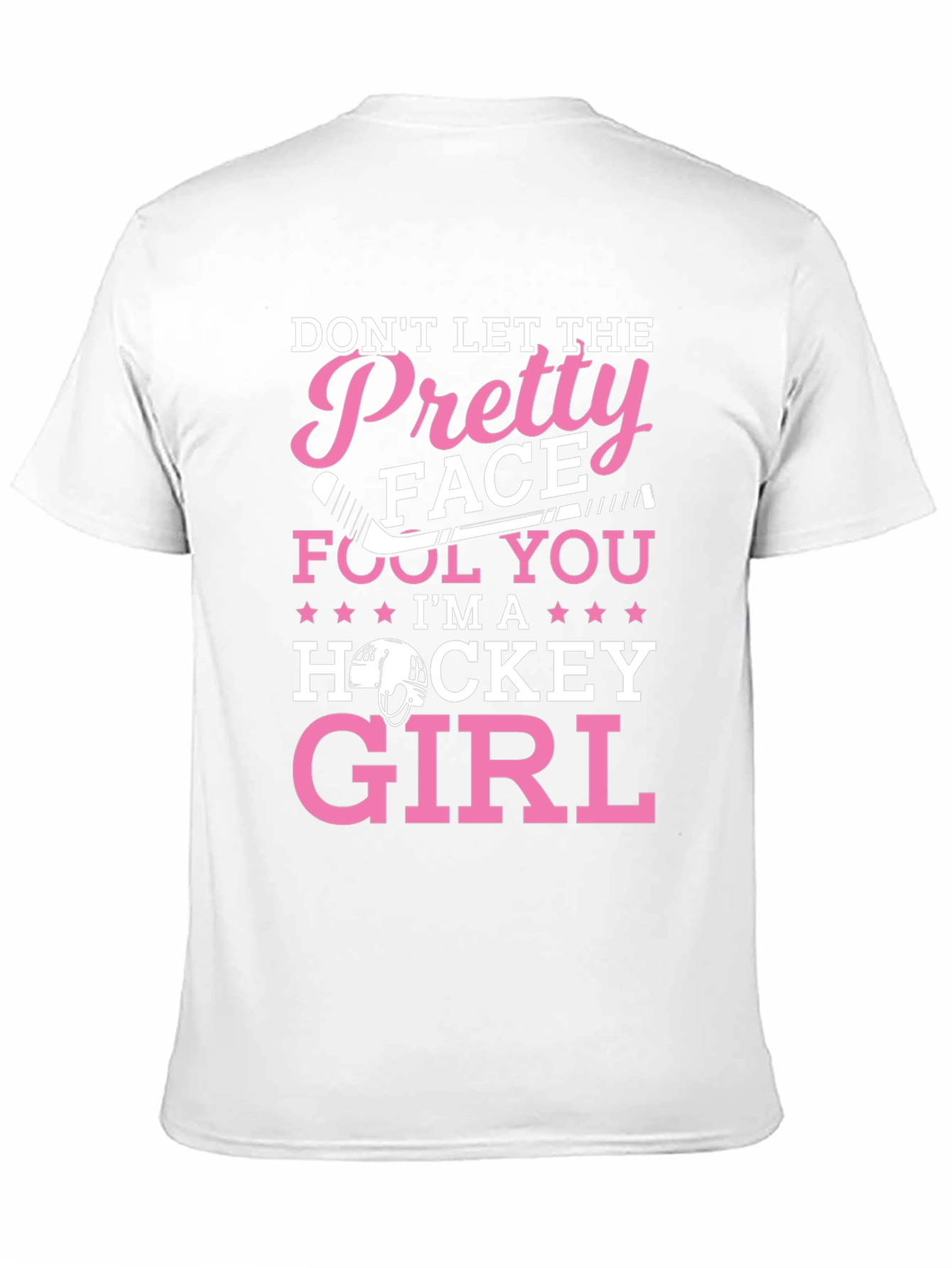 Pretty Face Hockey Girl T-Shirt - Black