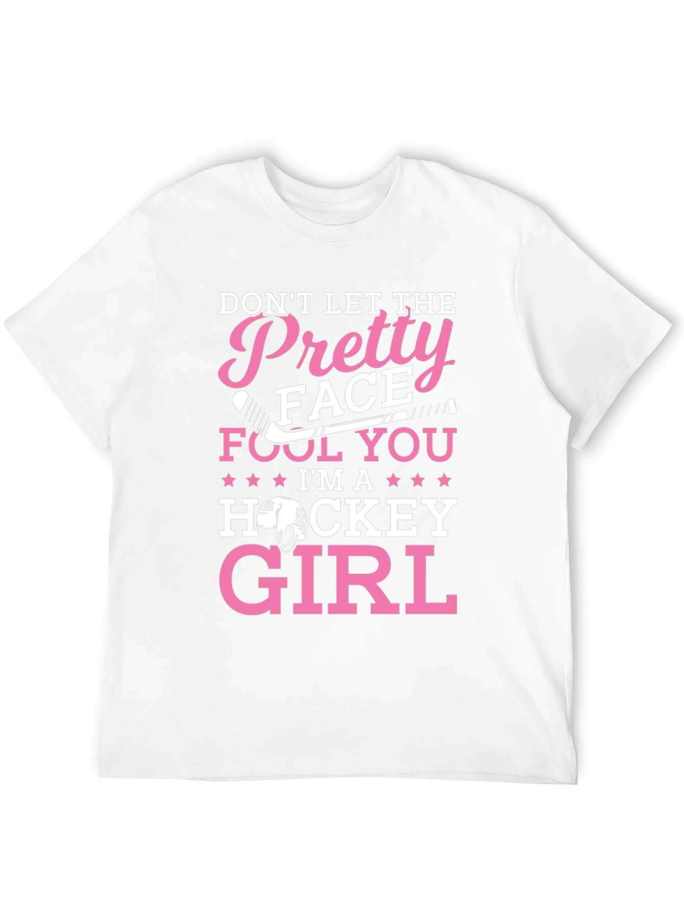 Pretty Face Hockey Girl T-Shirt - Black