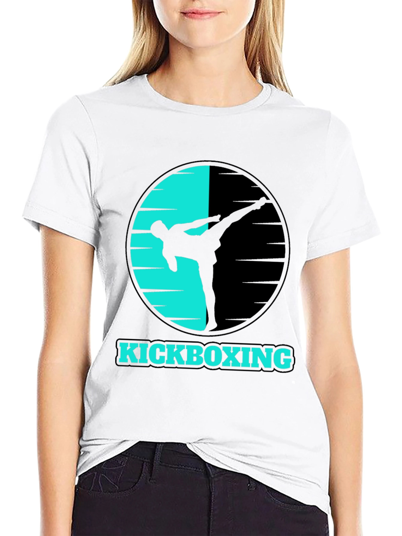 Kickboxing Graphic Tee - Sporty Black T-Shirt