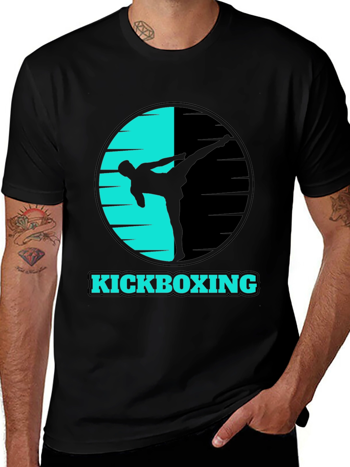 Kickboxing Graphic Tee - Sporty Black T-Shirt