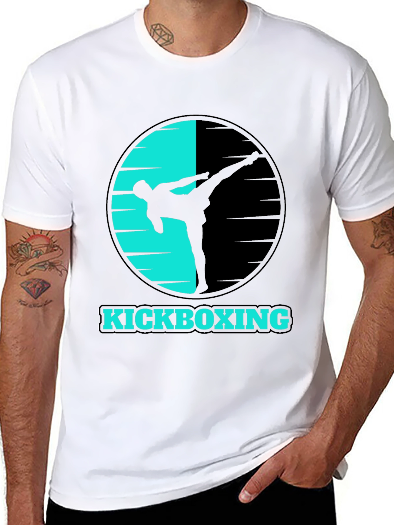 Kickboxing Graphic Tee - Sporty Black T-Shirt