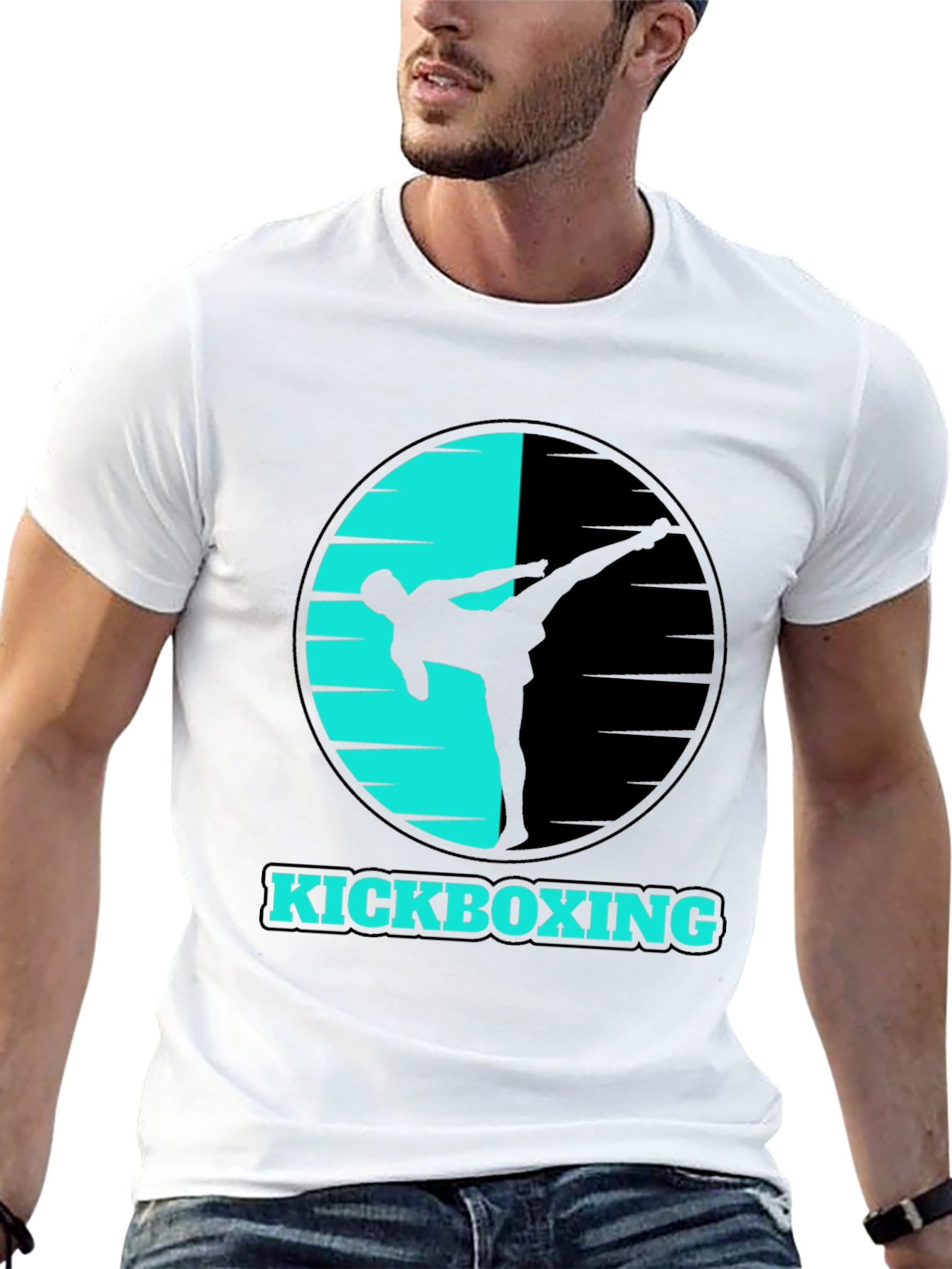Kickboxing Graphic Tee - Sporty Black T-Shirt