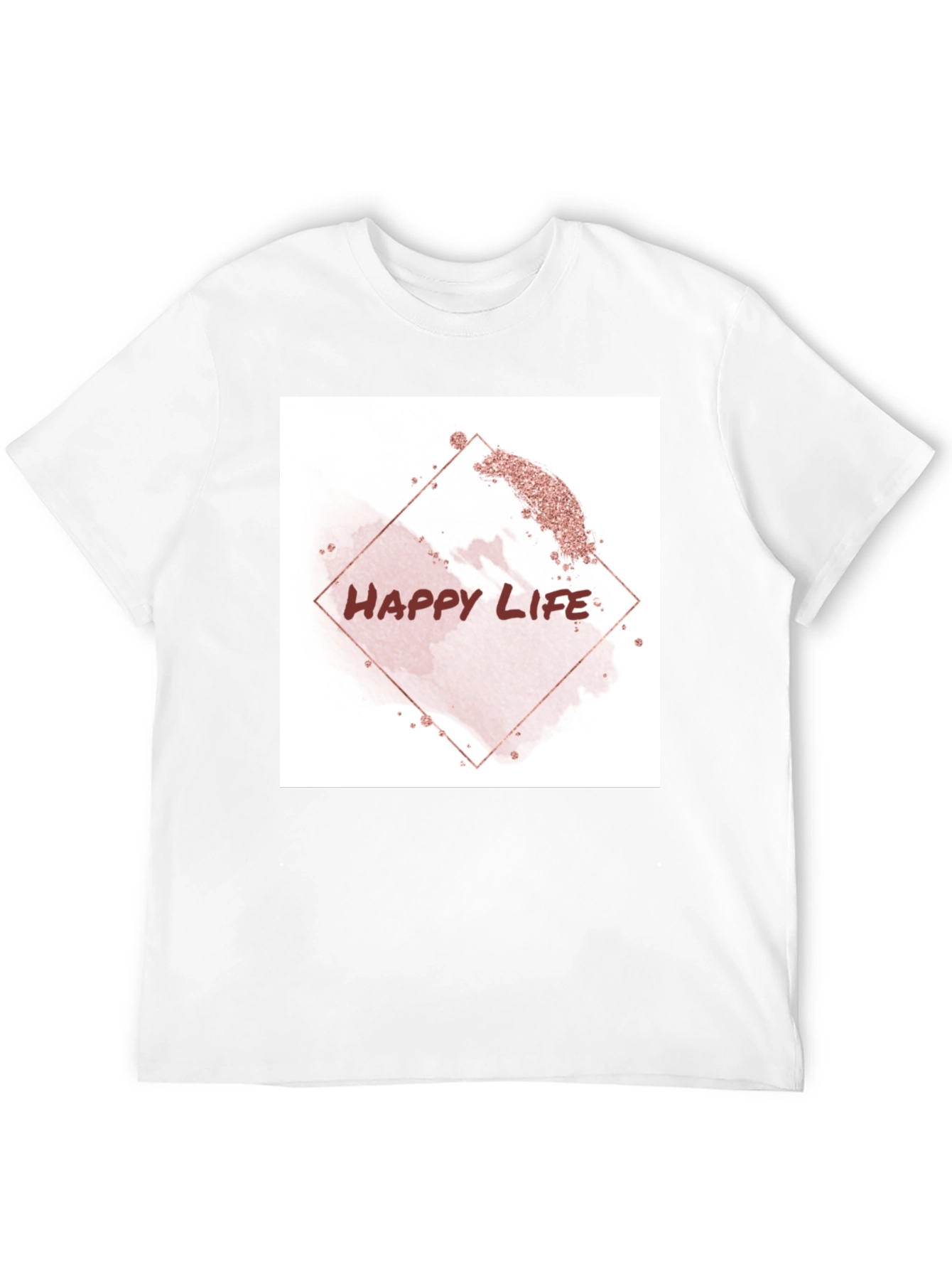 Happy Life Graphic Tee - Black Cotton T-Shirt